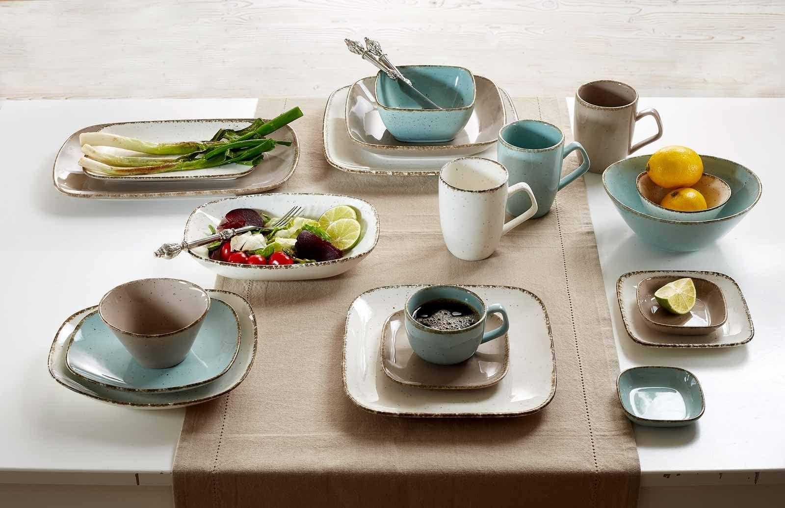 Ritzenhoff & Breker Casa Espresso-Set 12-teilig, Espressotassen (80 ml) mit Untertassen (10 cm) für 6 Personen, Charmanter Vintage-Look mit Unikat-Charakter, Porzellan, Gemischt