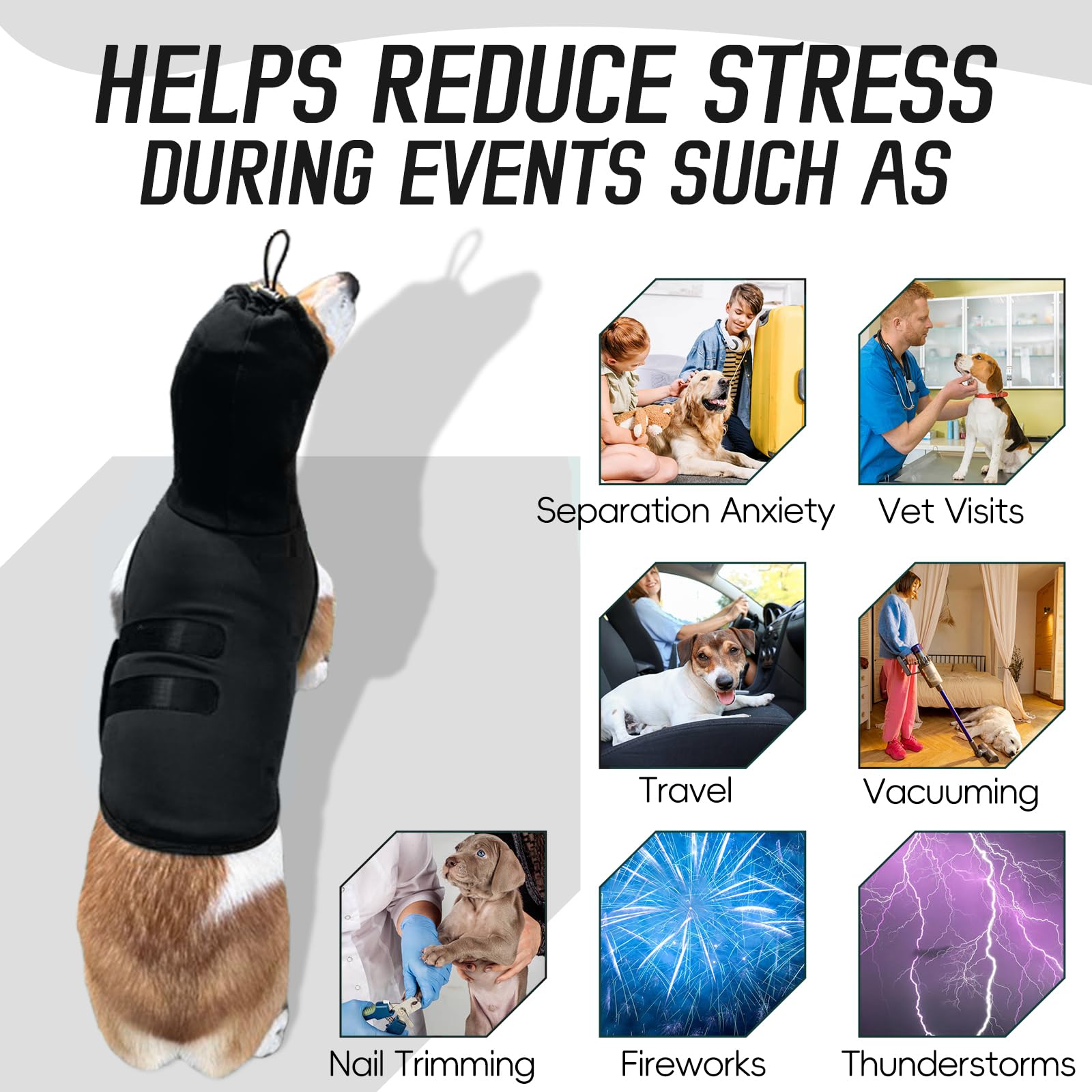 Giacca Ansiolitica Per Cani Taglia S - Anti Ansia Da Temporali E Fuochi D'Artificio