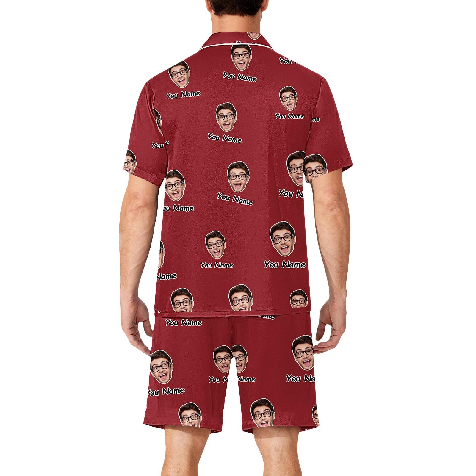 Generisch Conjunto de pijama de invierno pantalones divertidos para hombres y mujeres parejas a juego unisex nombres personalizados albornoz corto