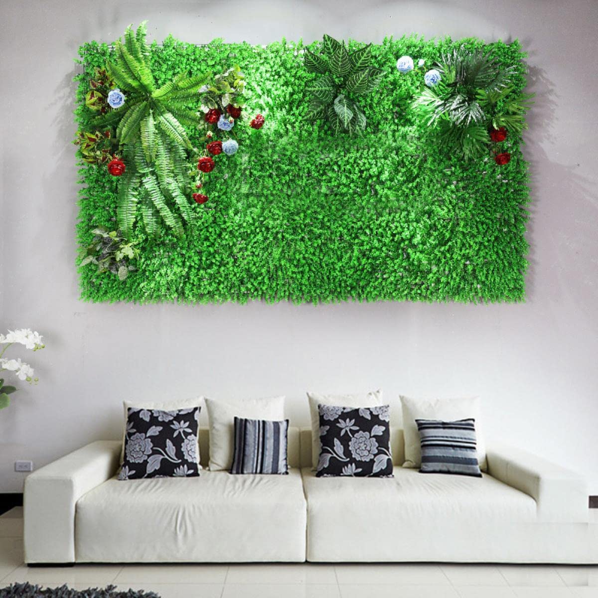Planta Artificial Verde Césped de eucalipto PGrass DIY por Encargo Balcón Hotel Centro Comercial Paisaje Decoración de la pared-1m x 3 m, 40x60cm K