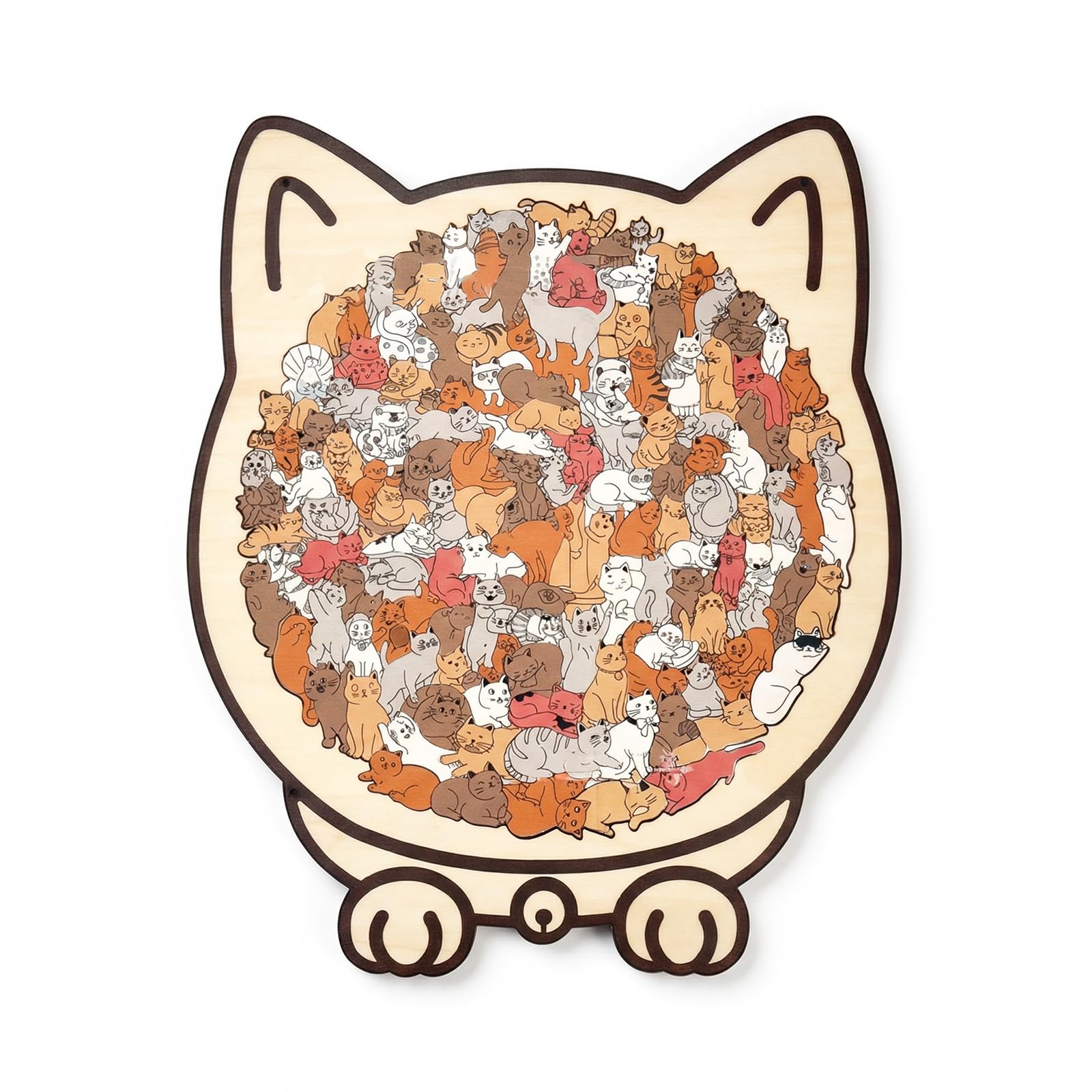 Cat Puzzle, Unique Wooden Puzzle with Frame, Stress Relief & Fun for Adults, for Cat Lovers, Home Decor & Family Activity