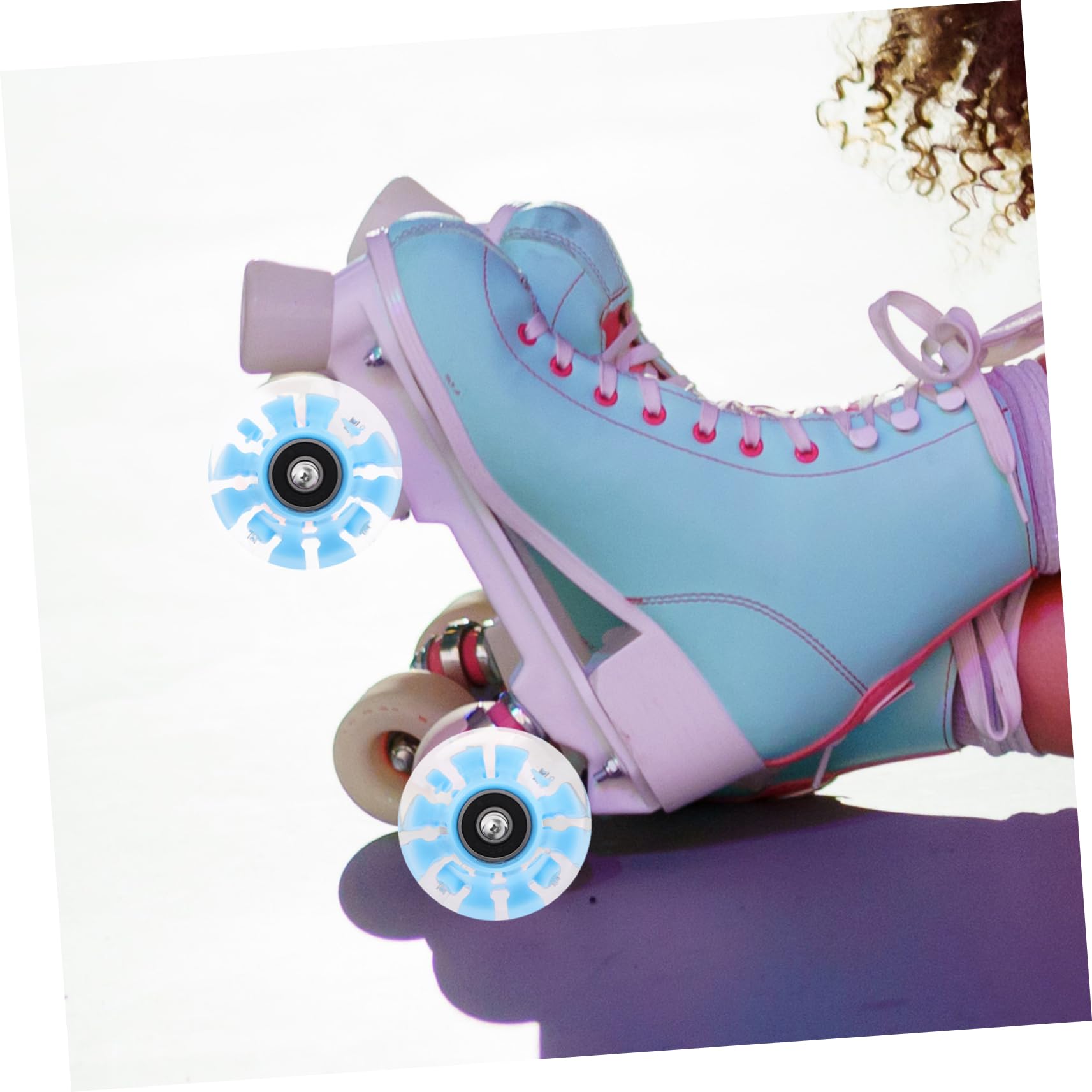 BESPORTBLE 4pcs Double-row Roller Skates Wheels Wear-resistant Outdoor Skate Wheels for Street Skateboarding