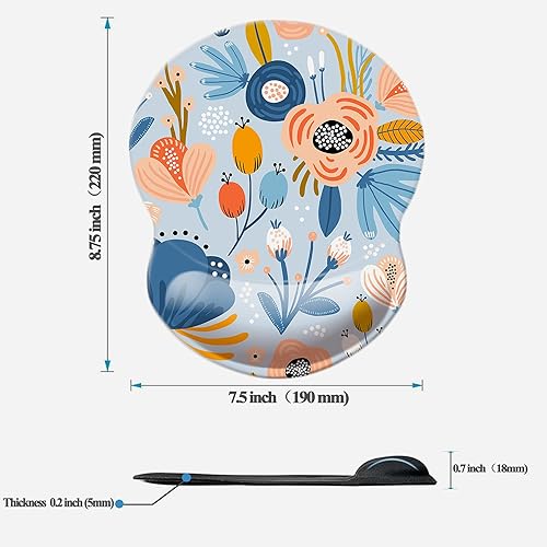 Miniatura 68 de Alfombrilla para mouse con soporte de muñeca, almohadilla antideslizante para mouse para oficina, computadora, laptop y Mac, cómoda y ligera