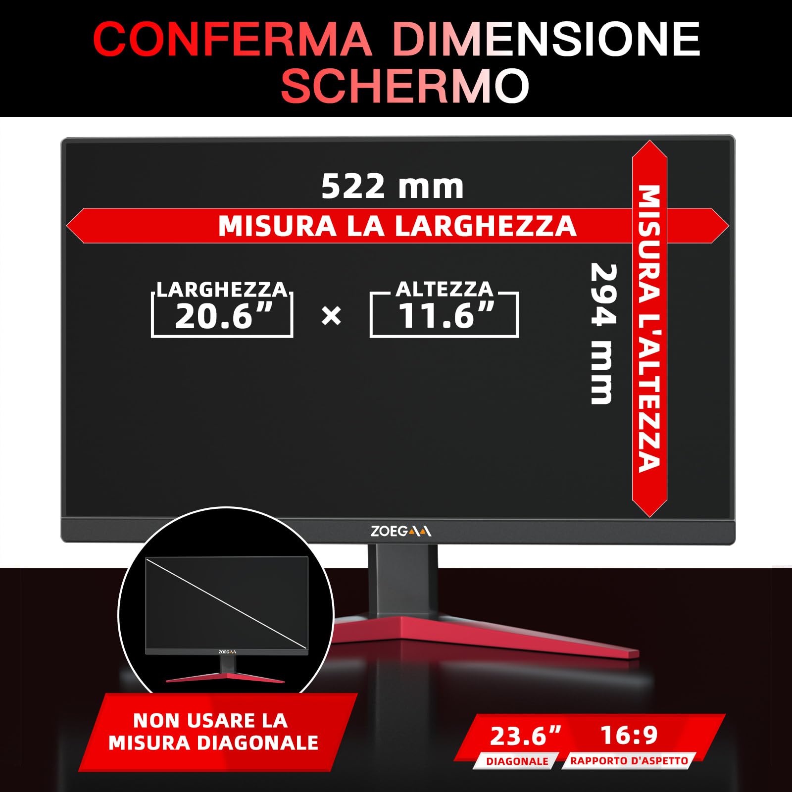 ZOEGAA Confezione da 2 Pellicole Privacy Monitor 23.6 Pollici per Computer 16:9 - Filtro Privacy Antiriflesso con Protezione Luce Blu per PC, Rimovibile a Doppia Faccia, Protezione Dati a 180°