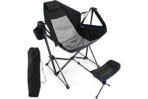 Giantex Outdoor Hammock Chair-Rocking Chair with Removable Footrest, Adjustable Backrest