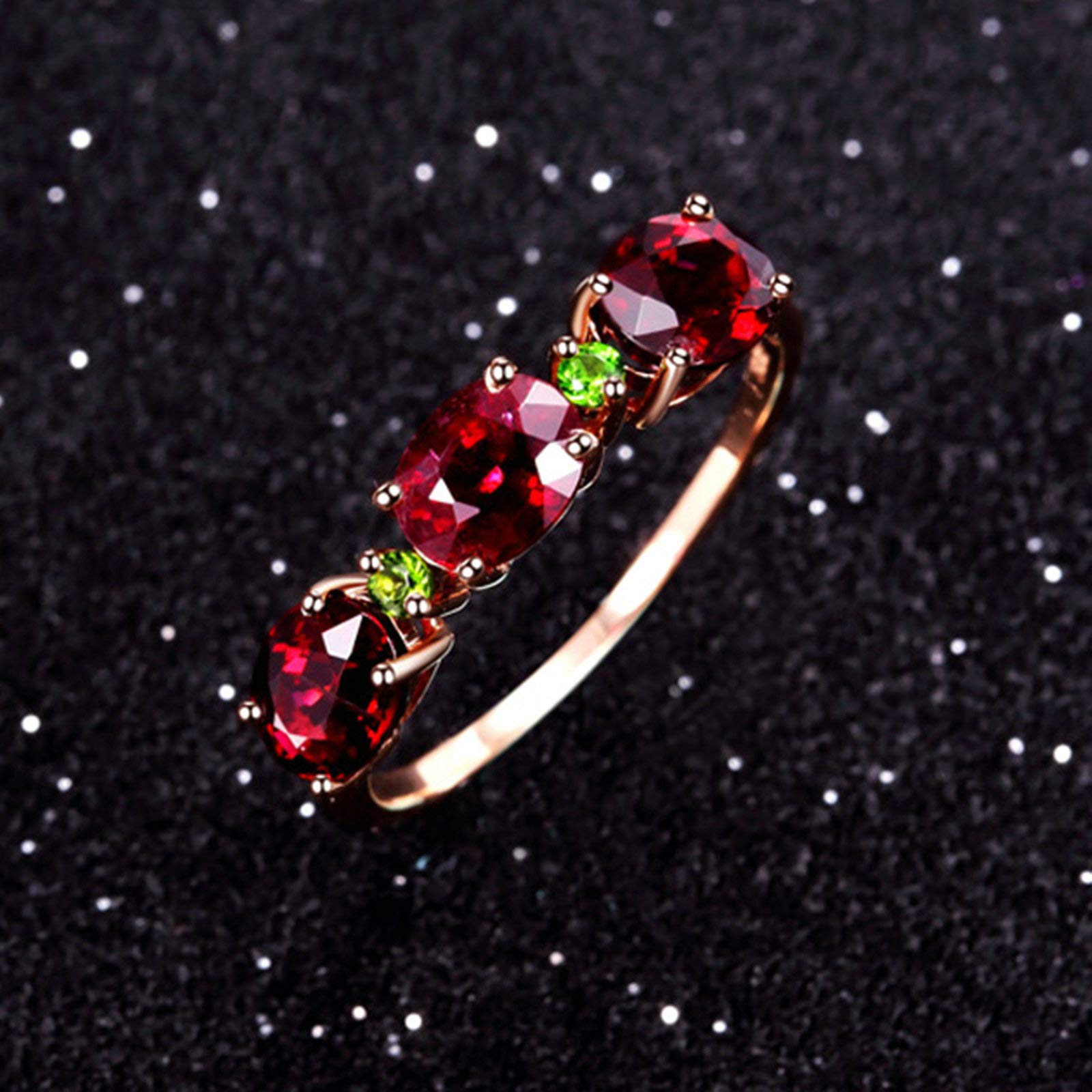 Beydodo Pierścionek damski 750 złoto prawdziwe 3 turmaliny 1,5 ct pierścionek zaręczynowy różowe złoto z diamentem e 18 karatów (750) czerwone złoto, 57 (18.1), colore: różowy (Rosegold), cod. TLLWGZ5633
