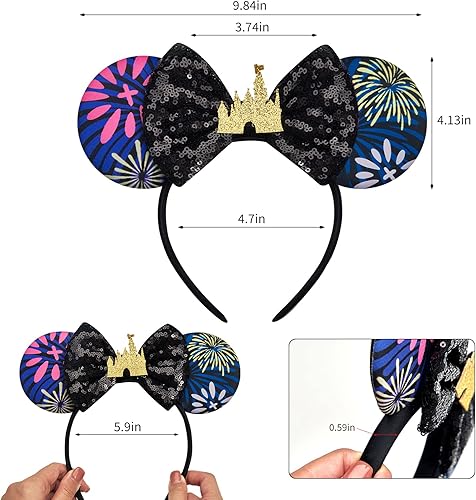 Miniatura 107 de FANYITY Orejas de ratón, diadema de lentejuelas con orejas de ratón para niños, niñas y mujeres (ZZW) Zzw,Baowen,Bf,Negro,Orejas de gato