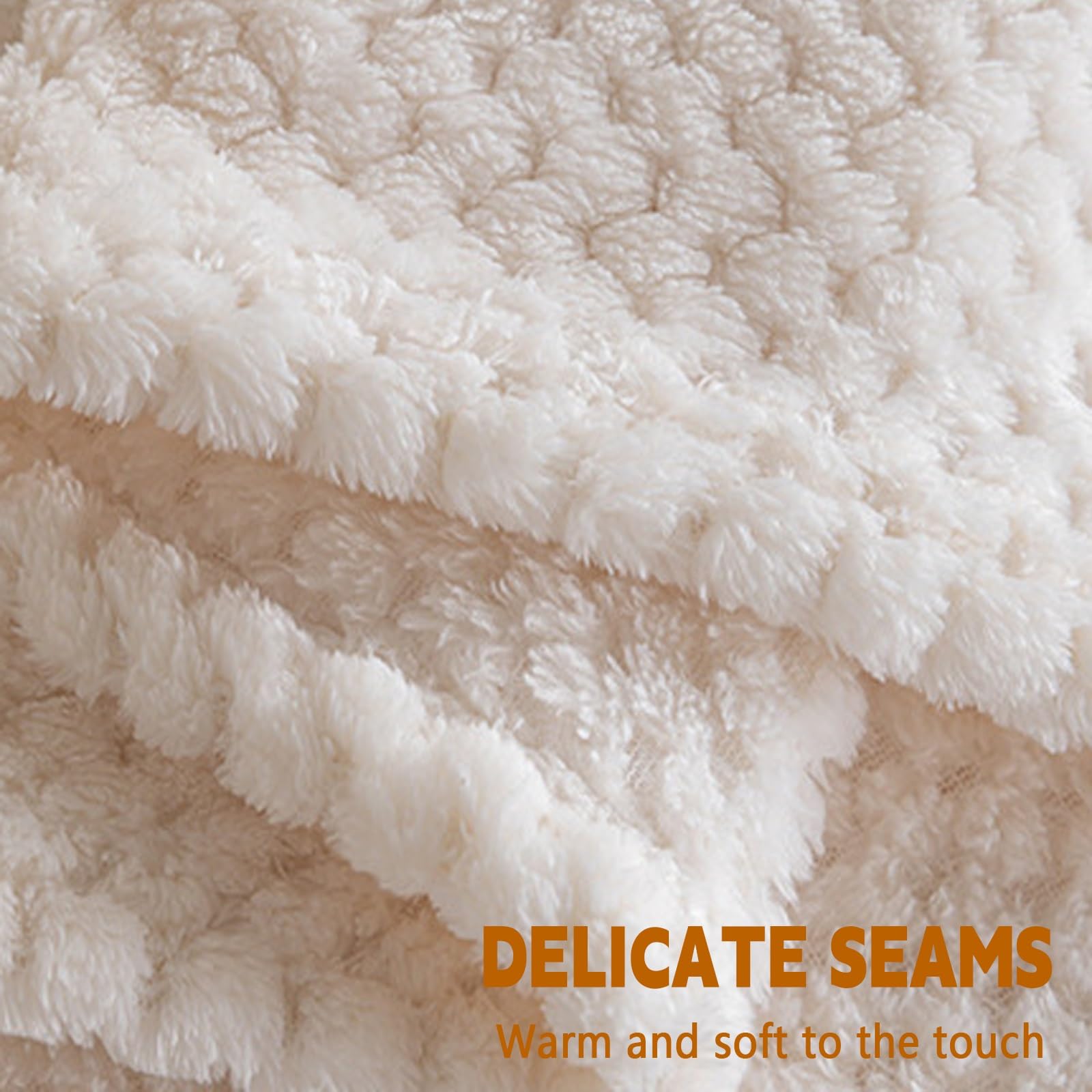 LONGCAO Coperta Vellutata in Pile 70 x 300 cm Coperta Soffice e Morbida per Divano e Letto - Calda, Leggera e Reversibile Plaid Matrimoniale in Pile per Plaid Divano, Copriletto, bianco