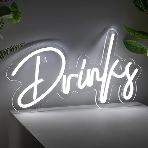 Miniatura 9 de Letrero de neón con texto en inglés "Drunk in Love" con luz de neón, luz blanca cálida, letrero de neón de amor para dormitorio, club, bar, Navidad,