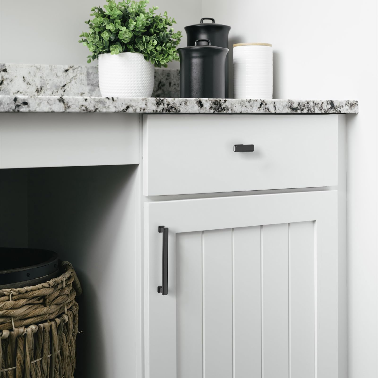 FURNIWARE Confezione da 10 pomelli per mobili a forma di T - Nero opaco - Maniglie da cucina vintage - Lega di zinco - Maniglie per cassetti - Maniglie per ante di comò, pulsanti per armadi