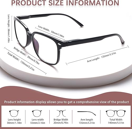 Miniatura 2 de STASTEND Gafas de lectura progresivas multifocales antiluz azul para mujeres y hombres, marco de anteojos de moda