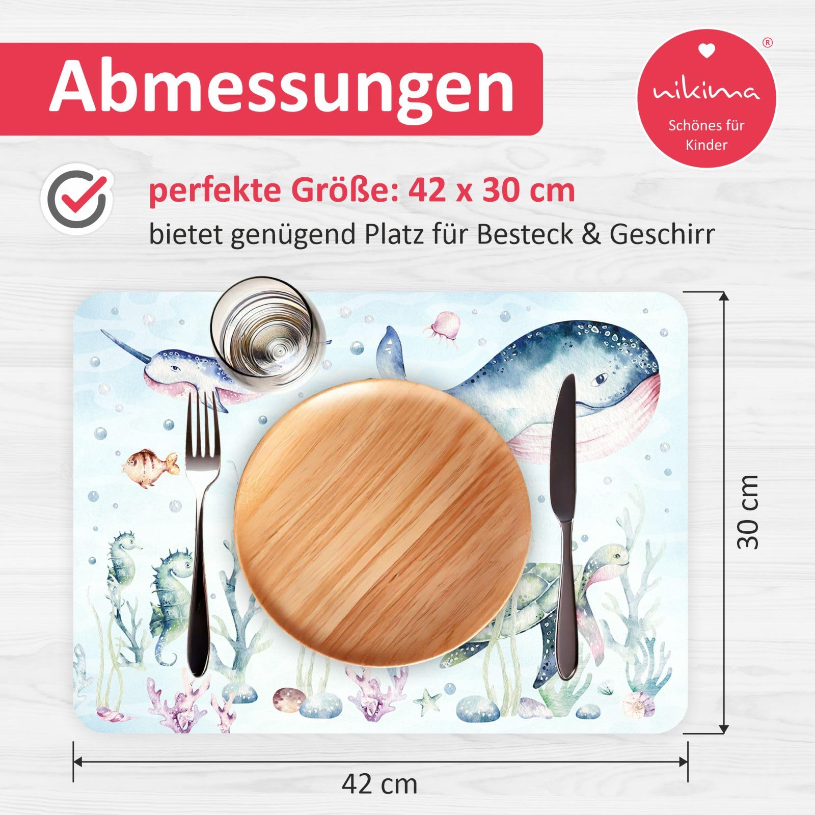 Vinyl-Tischset Für Kinder – Deutschland-Motiv, A3 (42x30 Cm), Wasserfest & Abwaschbar