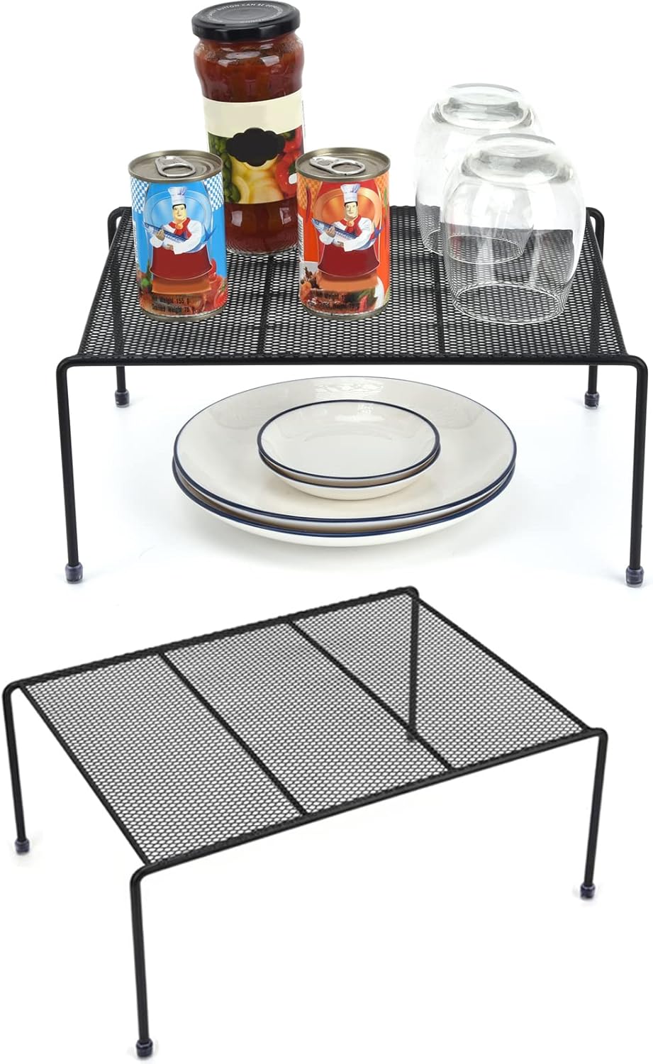 Set of 2 Mesh Kitchen Shelves Storage Shelf Rack