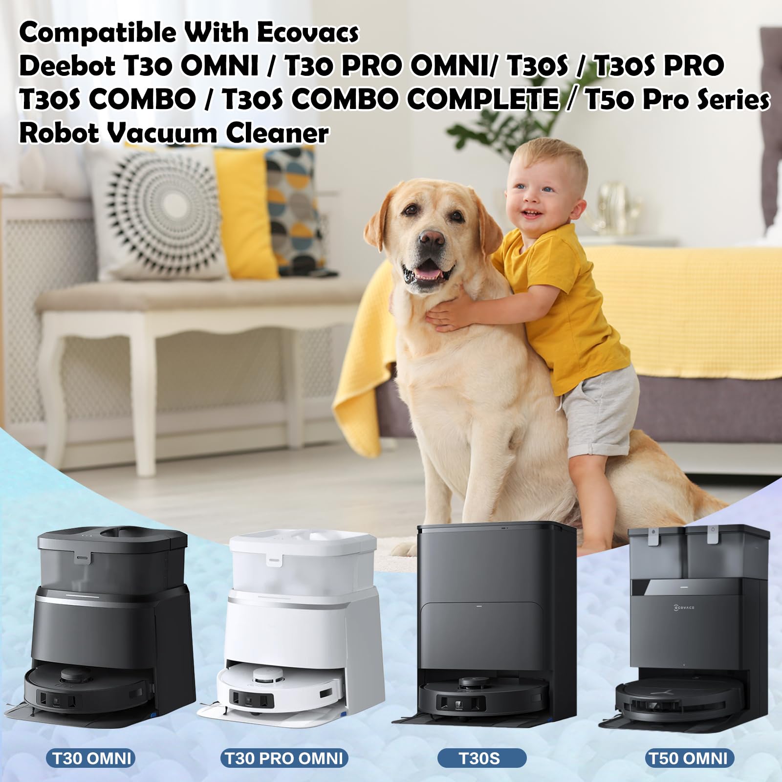 8 Panni Mocio per Dreame L10s/L10/L20/X40/L40/X50/L40s/L50 Pro Ultra, per Xiaomi X20 Pro/Max/5/5 Pro, per Ecovacs Deebot T30/T50 OMNI Robot Aspirapolvere, Panno di Ricambio Riutilizzabile e Lavabile