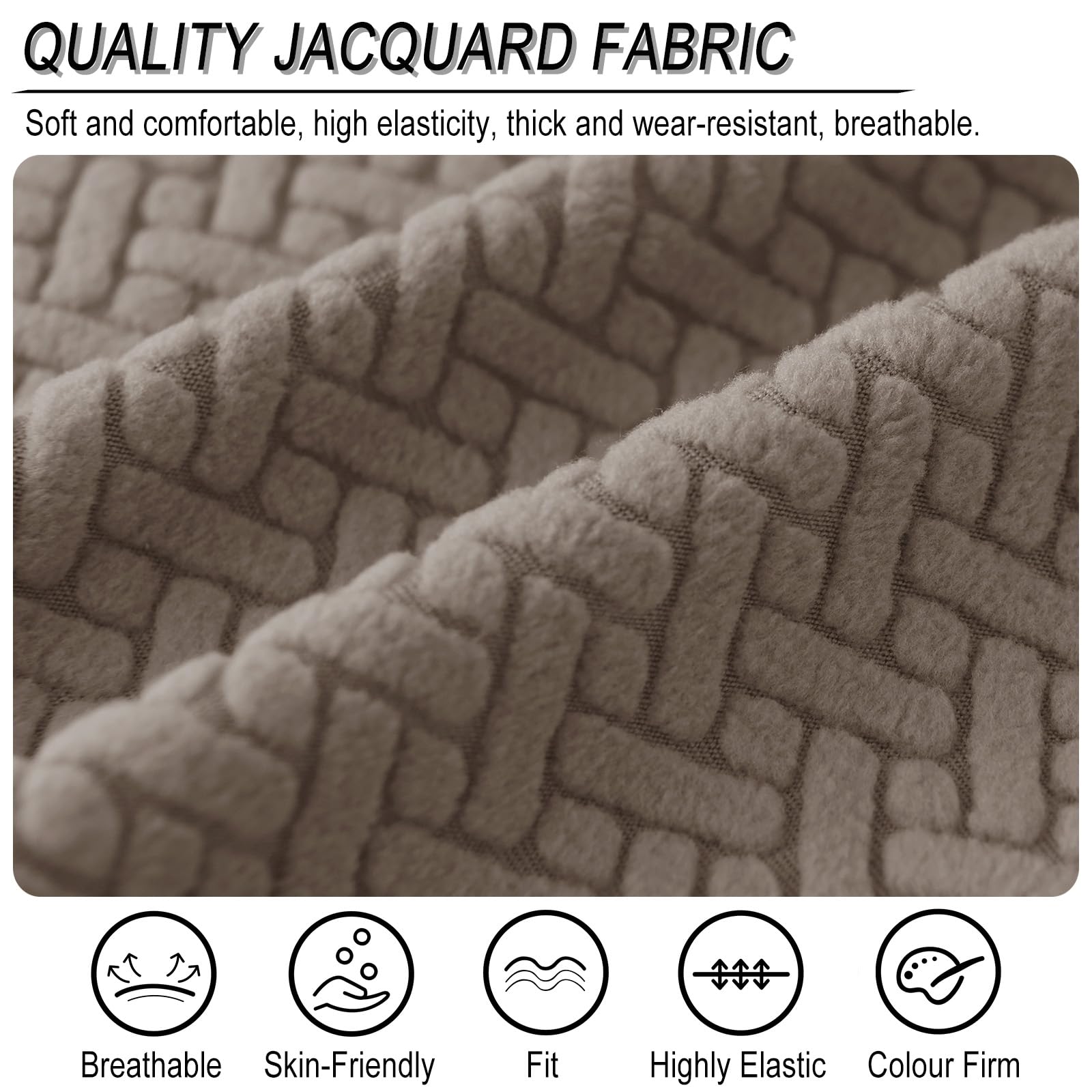 Ohrensessel Überzug Stretch Tiger Stuhlbezug Sessel-Überwürfe Universal Ottomane Schonbezug Ottomane Abdeckung (Khaki,Bezug Ohrensessel)