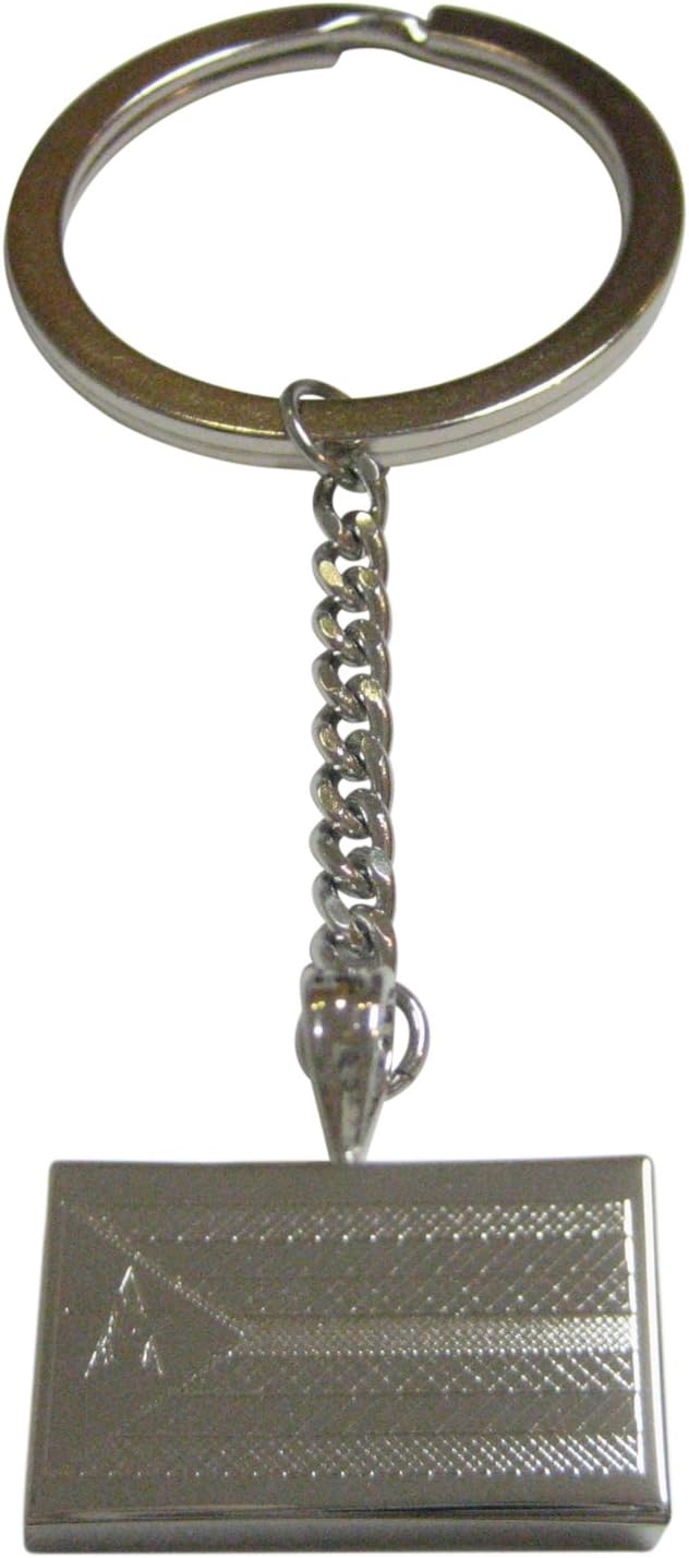 Kiola Designs Silver Toned Etched Zimbabwe Flag Pendant Keychain