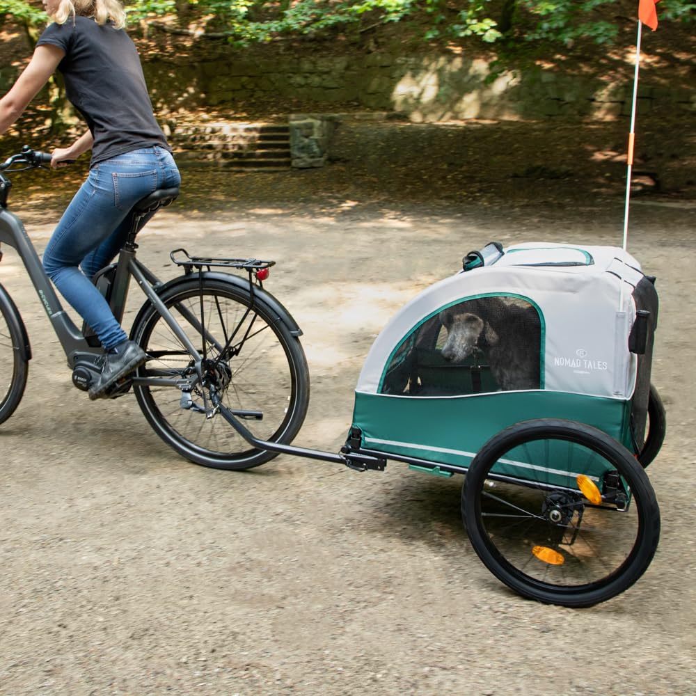 E-Bike Fahrradanhänger & Jogger für Hunde bis 45 KG | 2 in 1 | Geräumige, Wasserabweisende Kabine | Maße: L110 x B84 x H103 cm