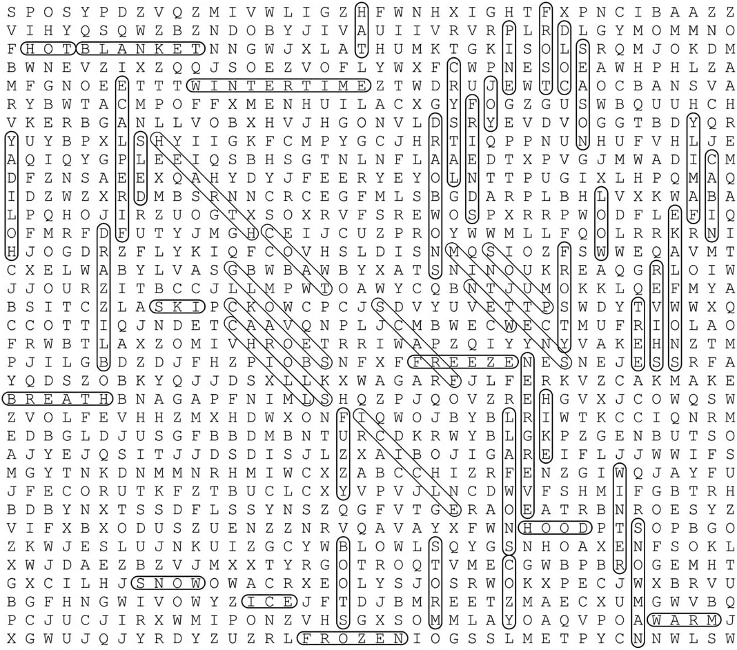 Winter Word Find, Giant Crossword Poster Puzzle, Large Gathering Activity, Minimalist Wall Decor, Multiple Sizes (24 x 32 inches) - Image 6