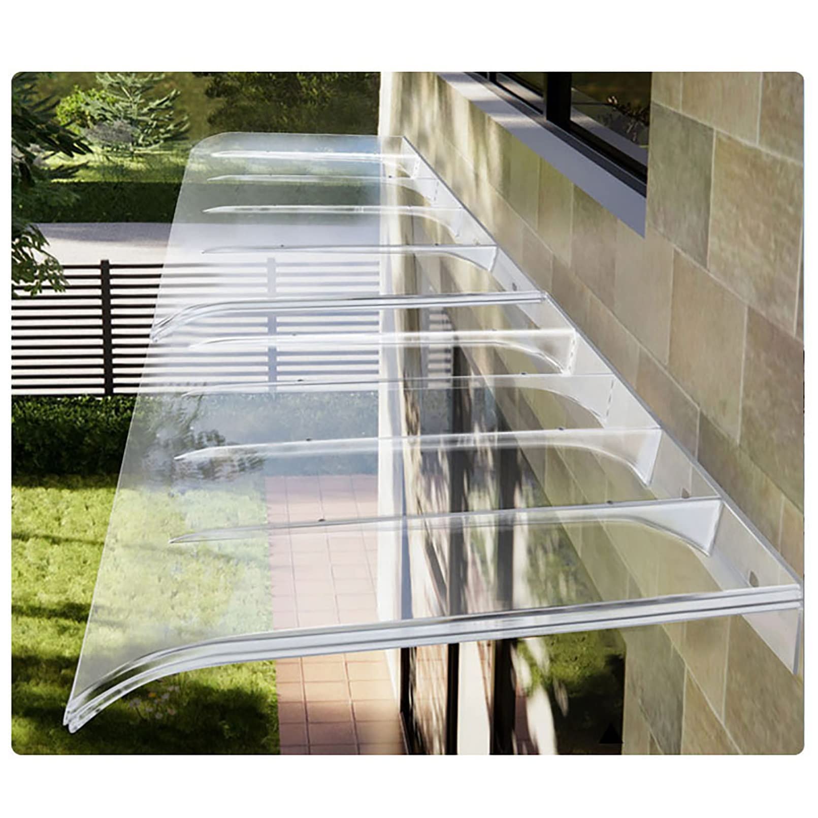 GJMSSMY Outdoor Door Canopy Polycarbonate Rain Shelter for Patio Entry Overhang Design for Superior Rain and Snow Protection WeatherResistant Awning for Home Entrance