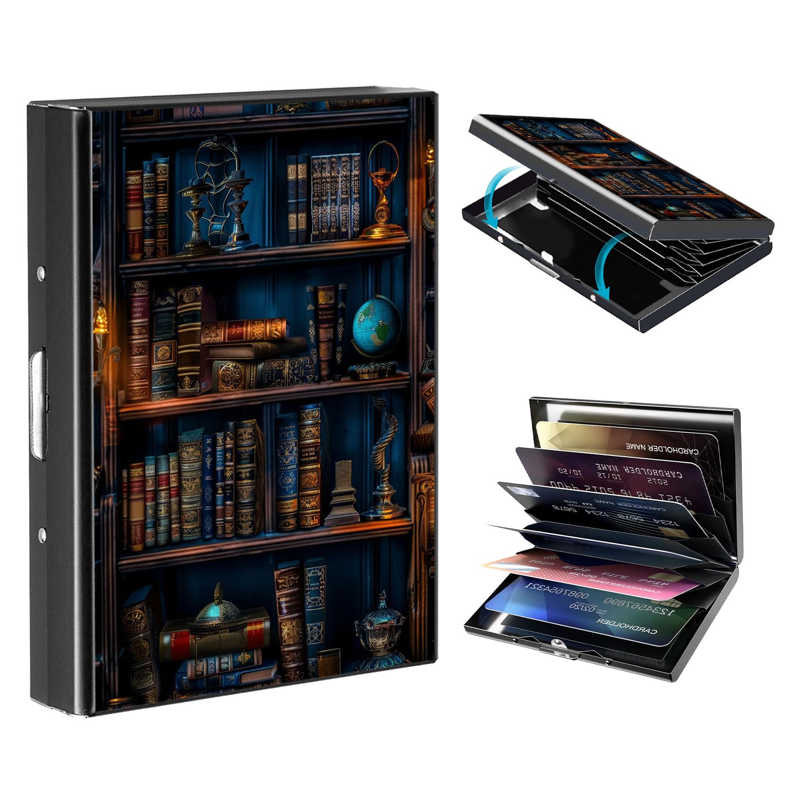 FXIANGWL Metal Wallet Mini Credit Card Wallet RFID Blocking Slim Metal Hard Case for Women Men Credit Card Holder, Compact Design for Everyday Use,