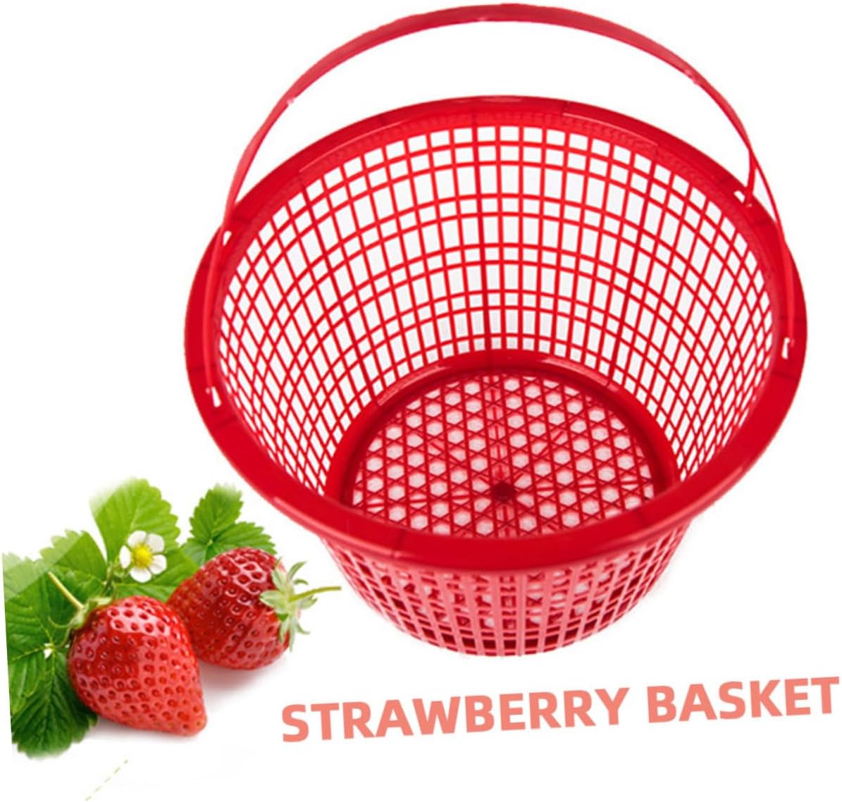 10pcs Plastic Fruit Picking Basket Handle Strawberry and Cherry Container for Grocery Shopping and Vegetable Harvesting Lightweight and Easy to Clean