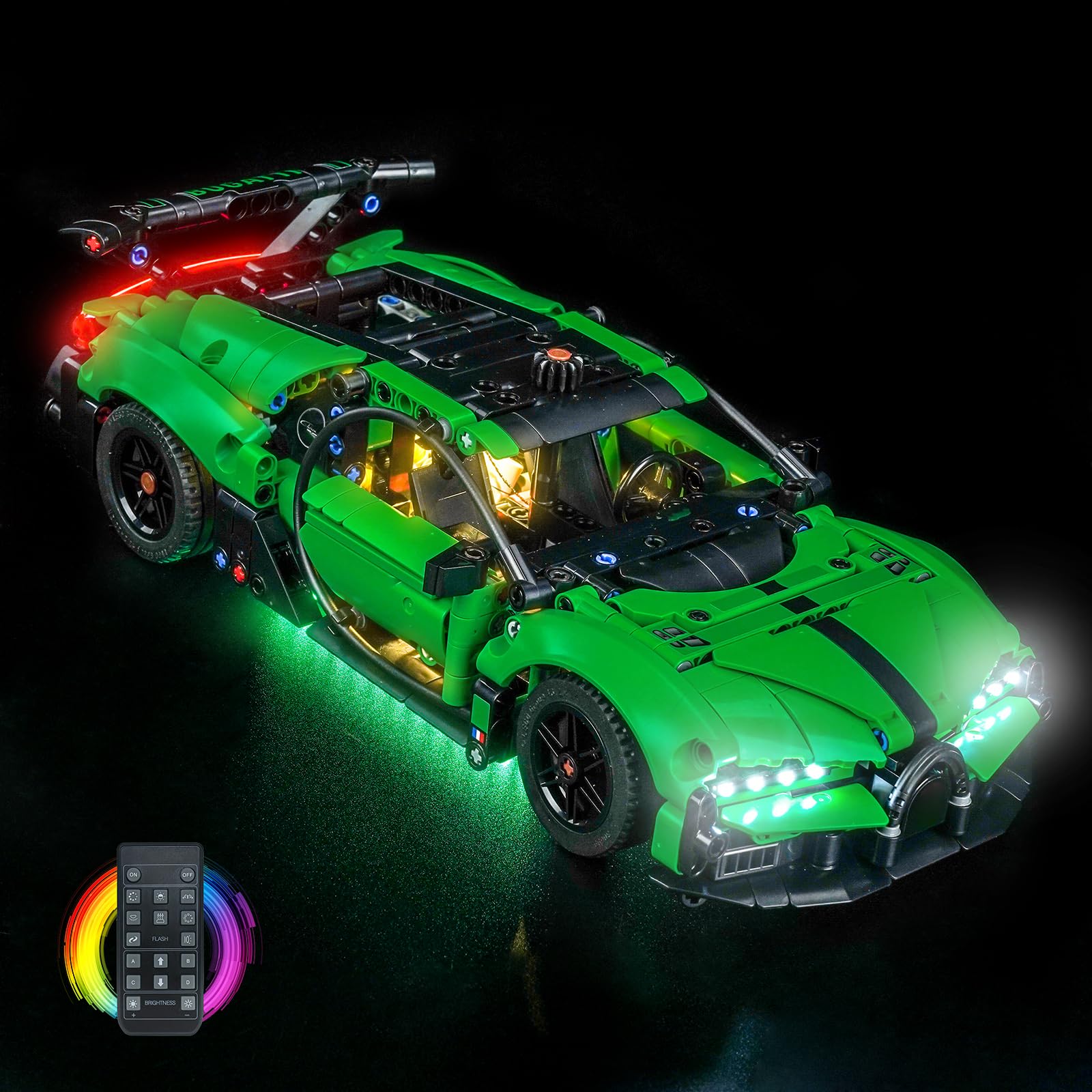 LocoLee Licht Kit kompatibel mit Lego Green Bugatti Chiron Pur Sport Hypercar, (kein Modell, nur Licht) Dekorative Beleuchtung Set Compatible with Lego 42241 Technic Green Bugatti