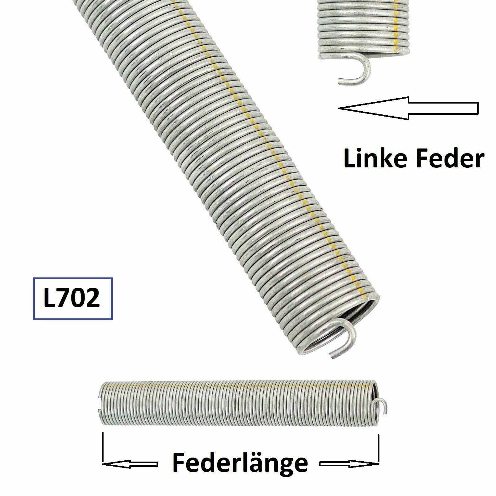 KASTOM Molla di torsione L702/L21 per porta del garage Hörmann, argento