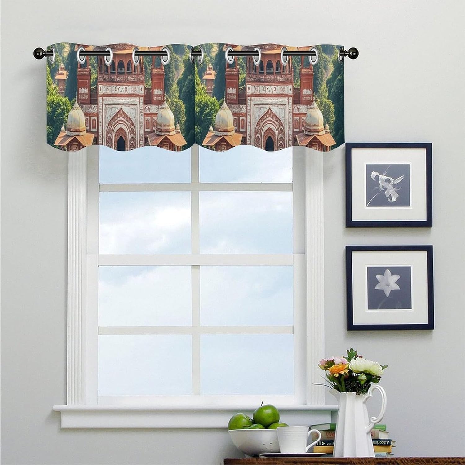 Regarding India Valance for Windows, 2 Pack Kitchen Curtains Modern Home Decor, Soft Blackout Window Curtains for Living Room & Bedroom, 18 X 52 Inch