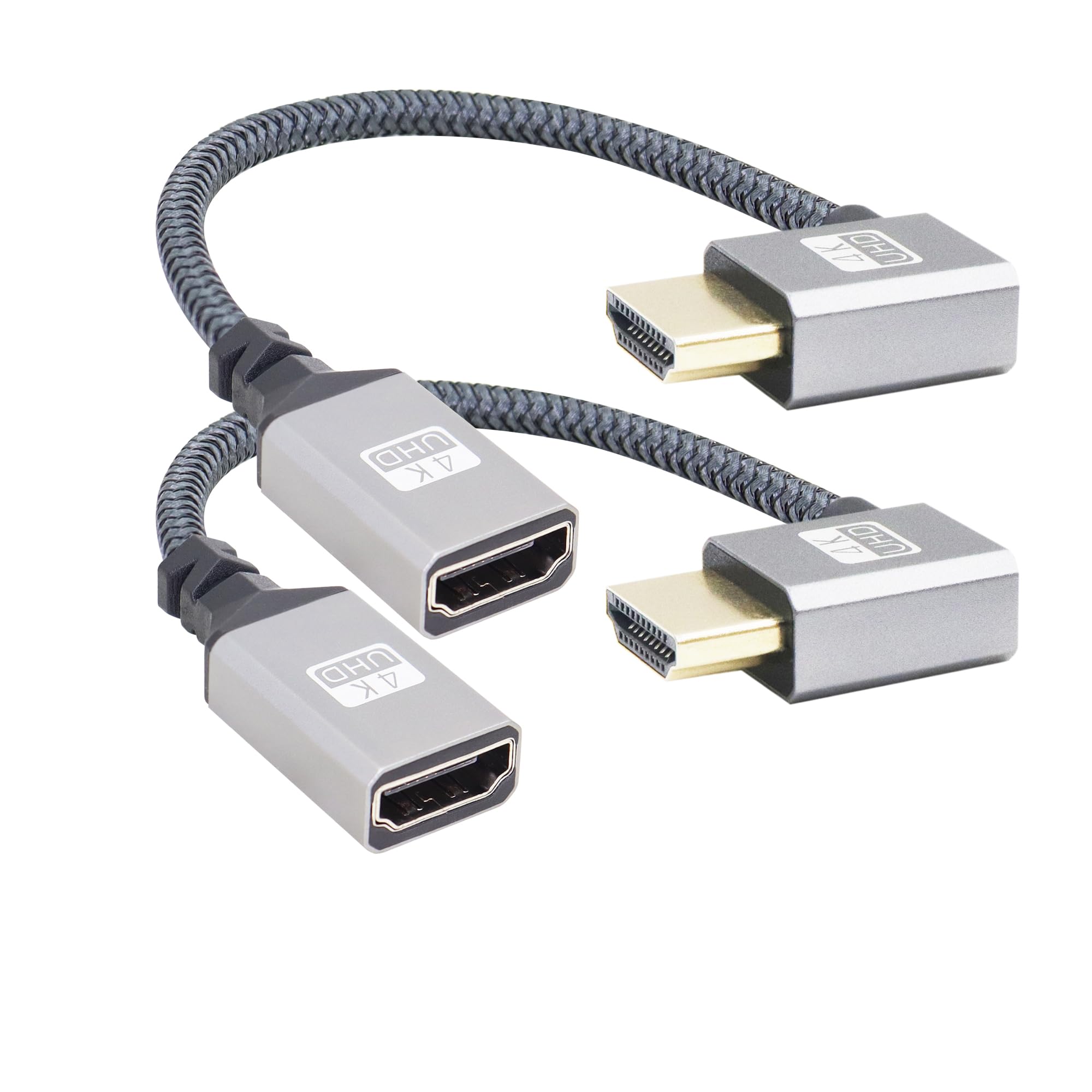 Cavo HDMI 2.0 Ad Angolo Retto RIIEYOCA 4K (2 Pezzi): Perfetto Per Spazi Stretti E Connessioni Veloci