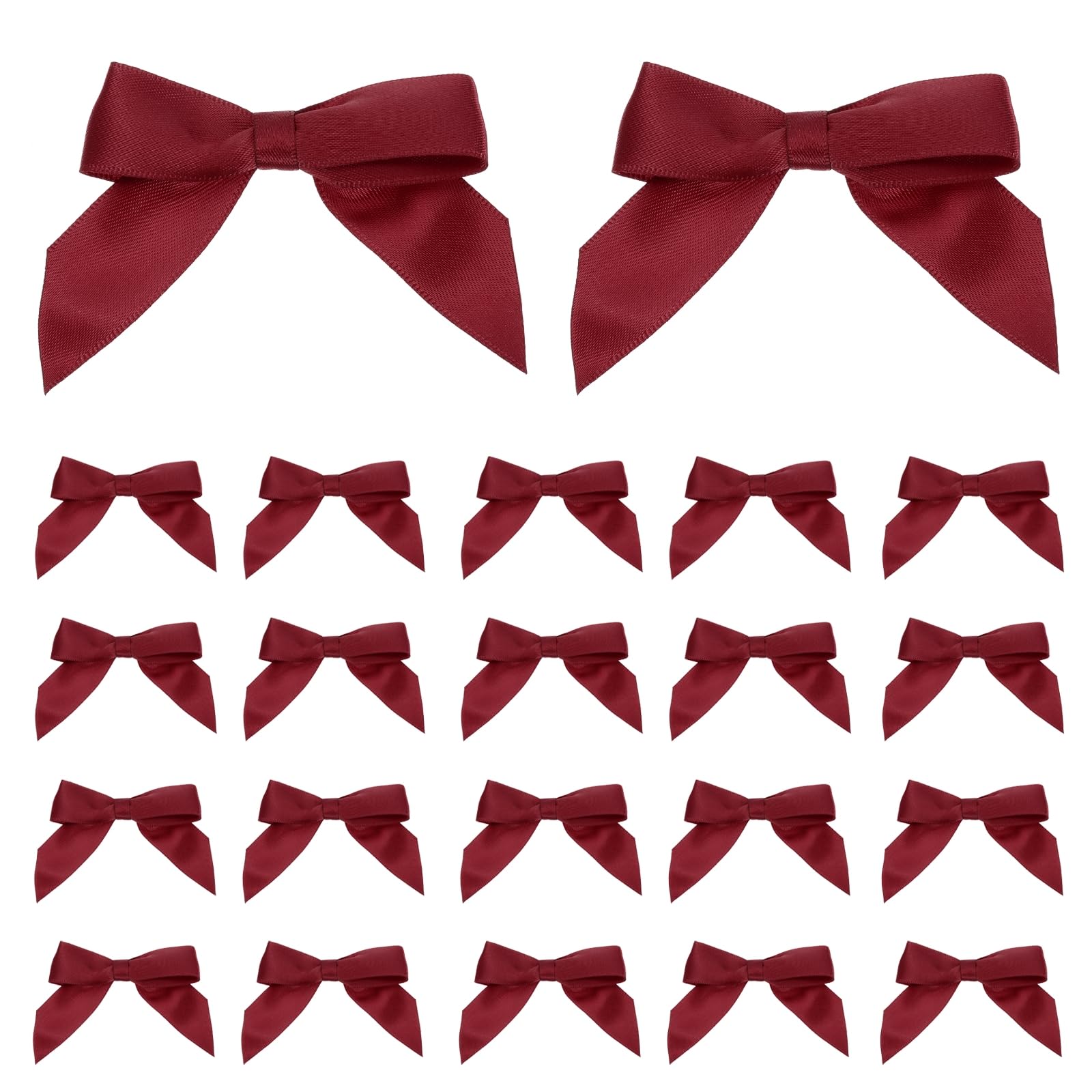 Mini nœuds en ruban de satin rouge pour emballage cadeau de Noël et sachets de friandises décoratifs