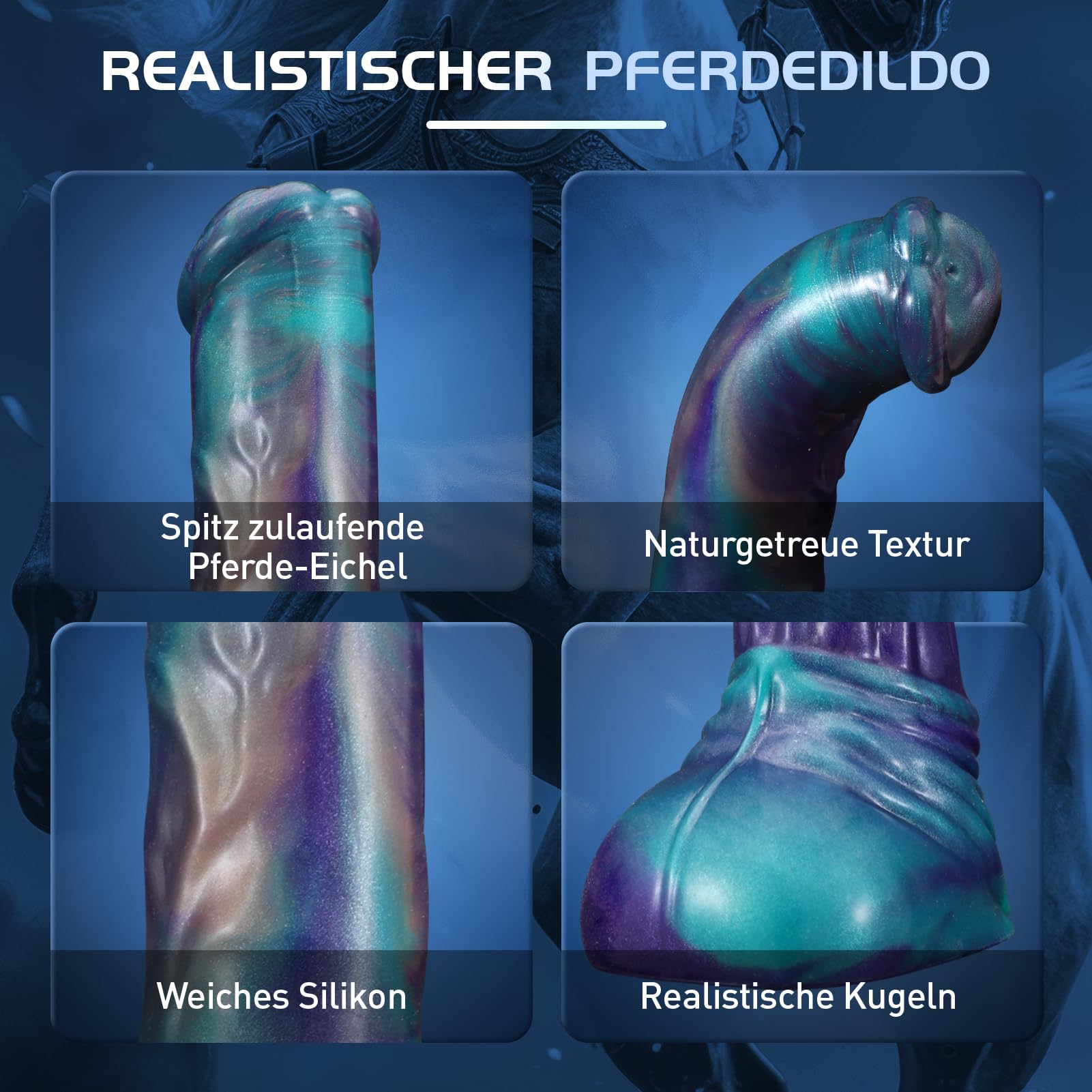 Cacuola Pferde Fantasy Dildo Vibrator mit App & Fernbedienung | Anal Dildos mit 7 Schubmodi & 7 Vibrationsmodi Sex Toys, Weiches Silikon, Wiederaufladbares Sex Spielzeug für Männer Frauen
