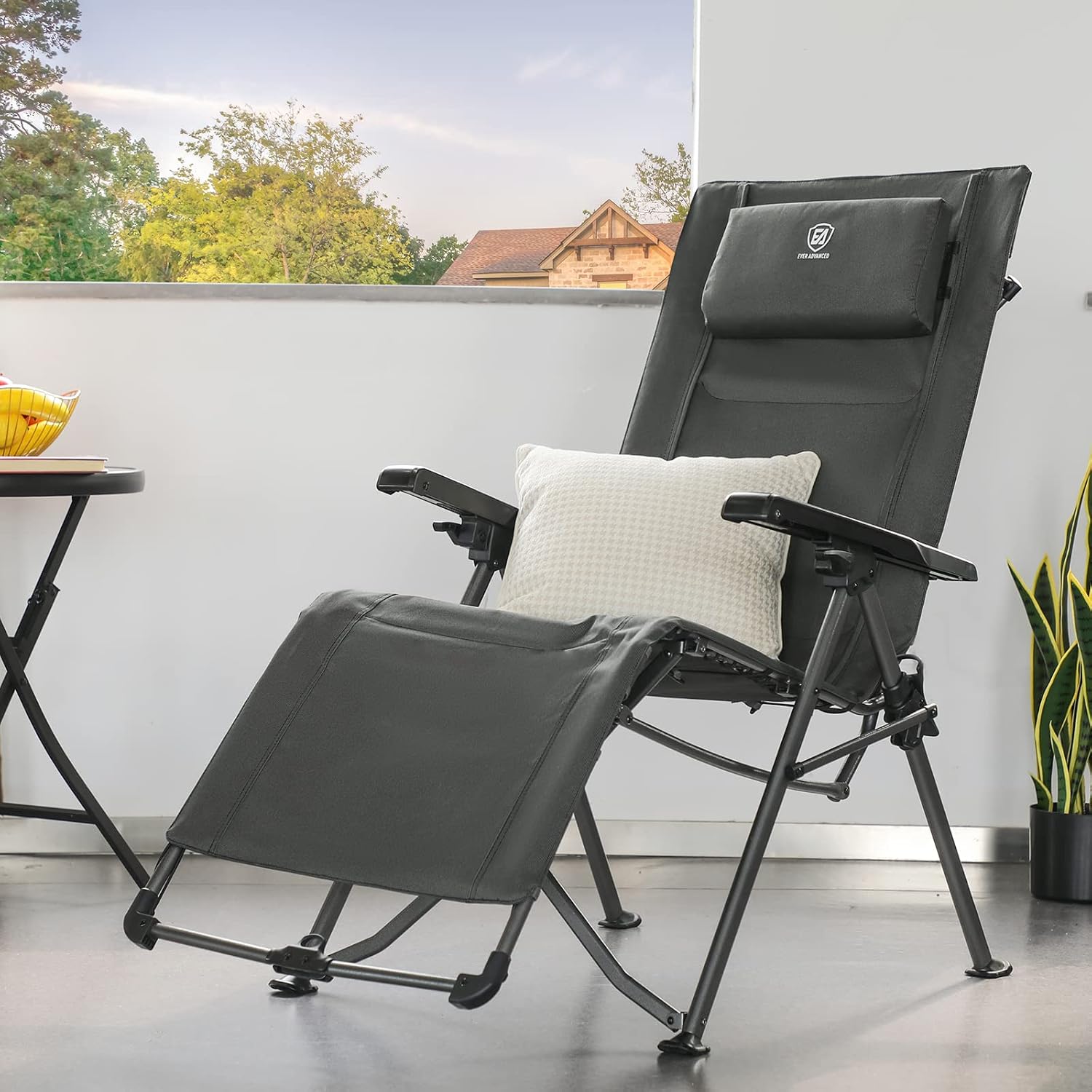 EVER ADVANCED Portable Folding Zero Gravity Chair Reclining Chair