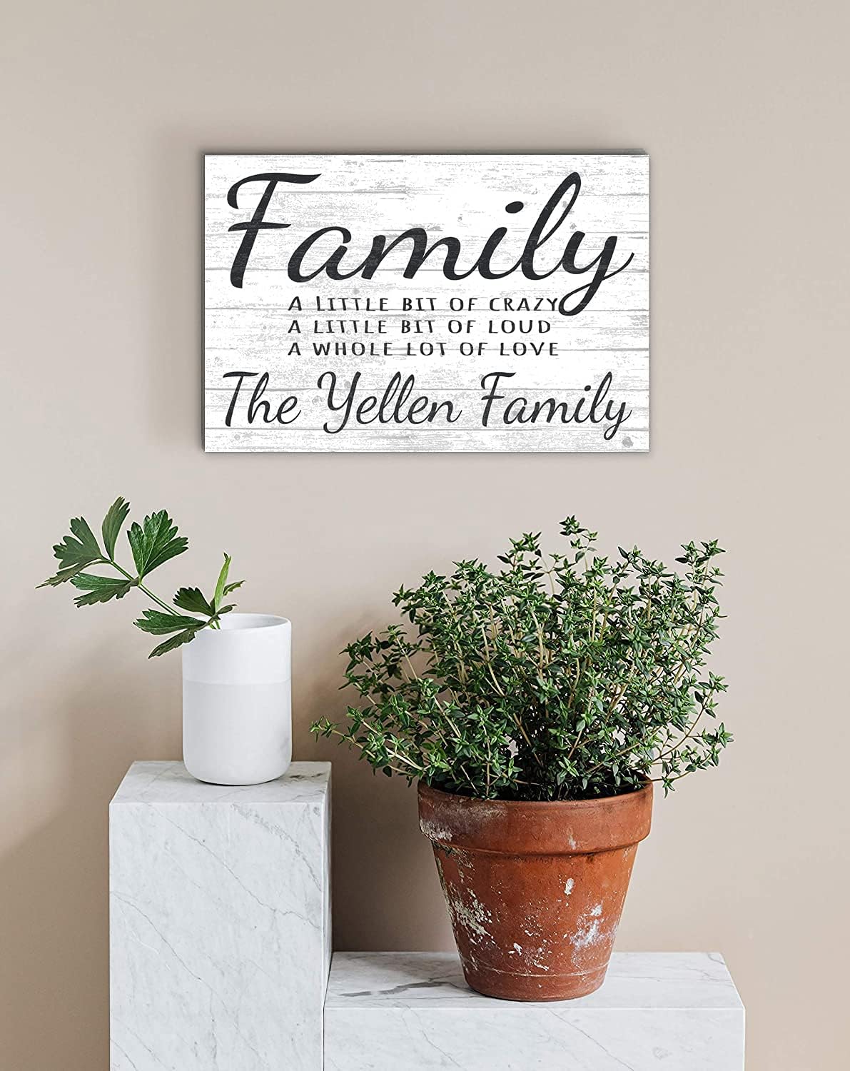 Crazy Family Name Sign Custom Farmhouse Decor for Home Vintage Style Humorous Wall Art SOLID WOOD 16.5in x 10.5in