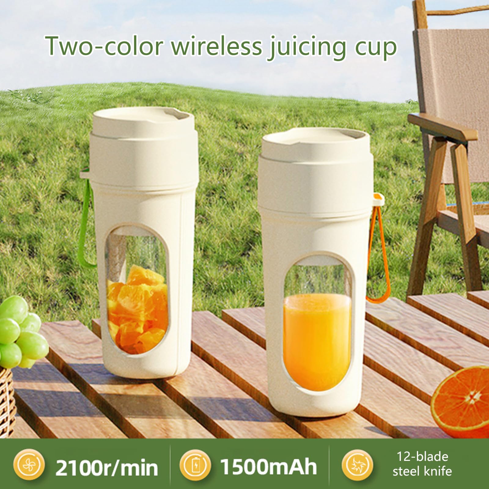USB Rechargeable Portable Blenders Travel Juicer 450ml Capacity Juicing Cup For Smoothie And Fitness Enthusiasts