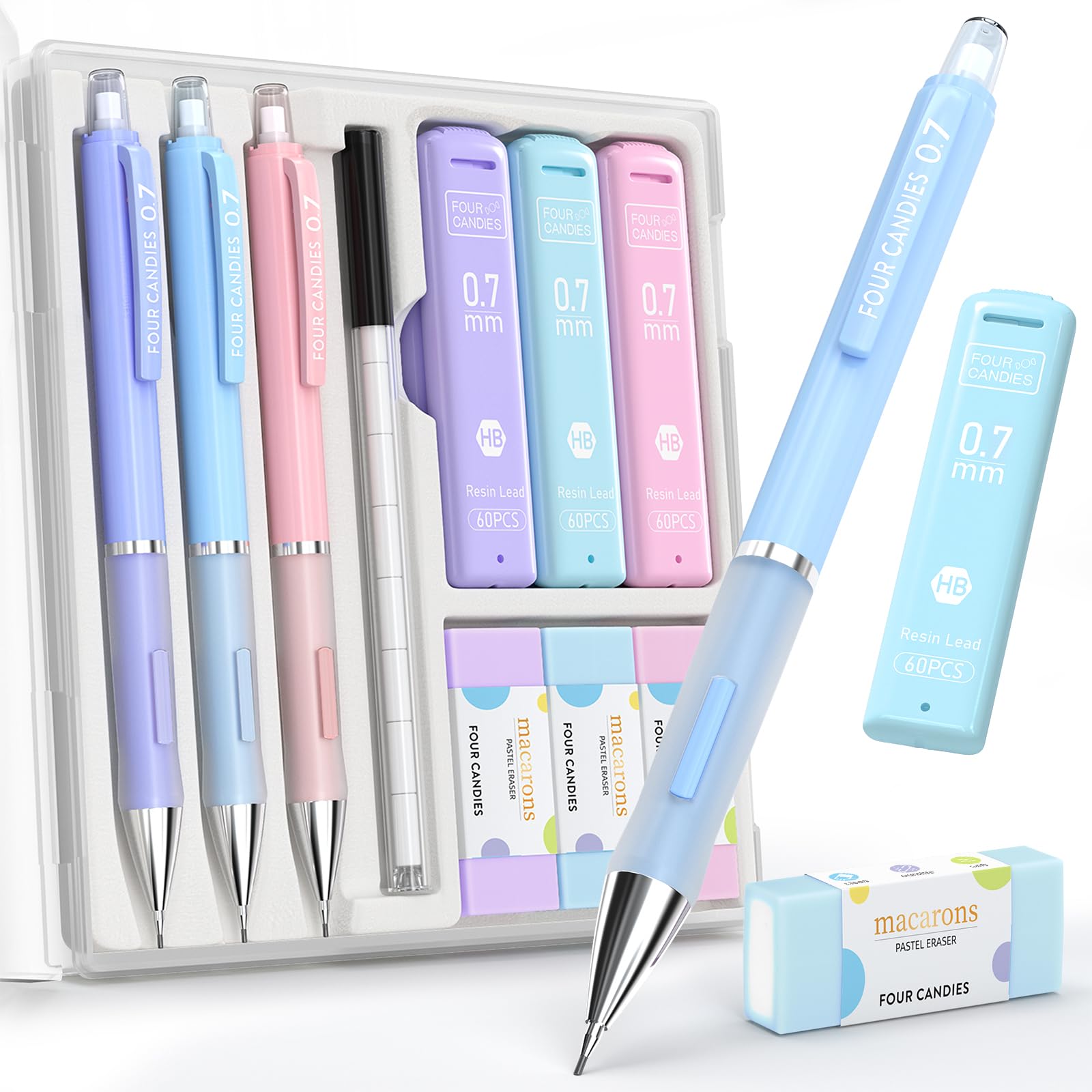 Amazon.com : Four Candies 3PCS Cute Mechanical Pencils Set, 0.7mm