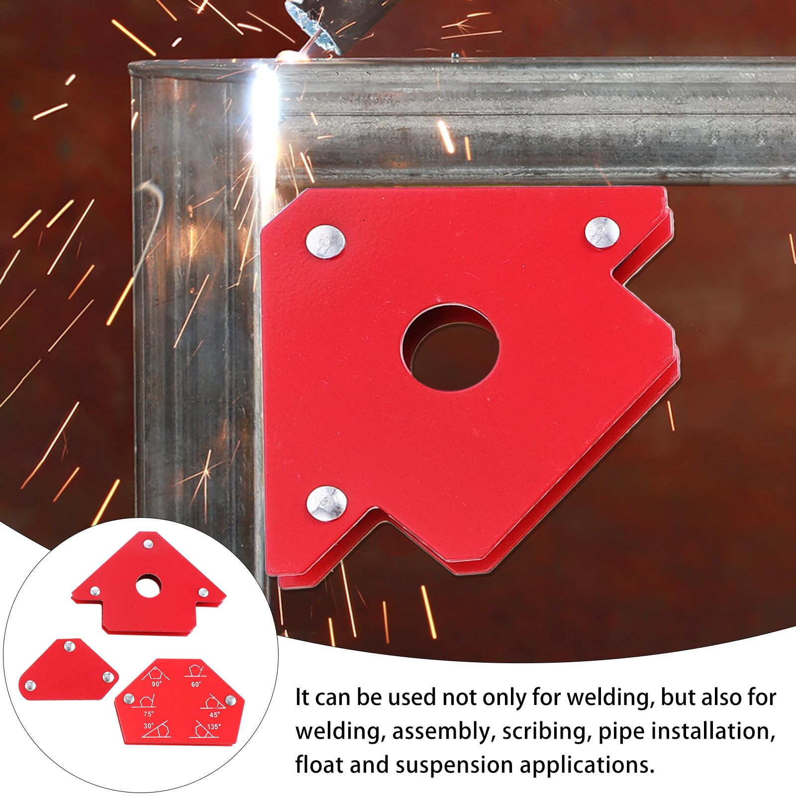 6 Piezas Soporte de Soldadura Magnético Rojo de Posicionador