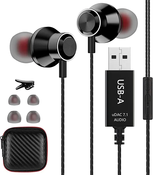 USB Headset with Microphone for PC, Noise Cancelling Computer Headphones for Laptop/ 8.2 FT, Lightweight PC Earbuds with Audio Controls & Mute Function for Office Live Broadcast Gaming Headset
