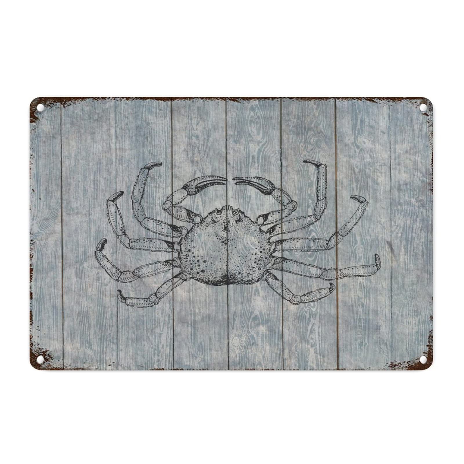 Panneau métal océan 30x45 cm décoration murale style rustique pour la maison