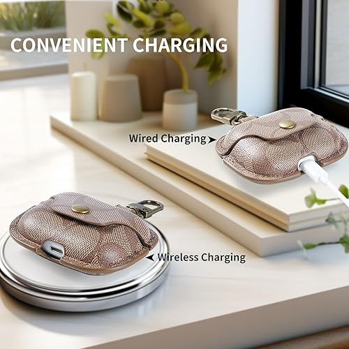 Miniatura 3 de Funda para AirPods Pro 3 (2025), compatible con AirPods Pro de 3ª generación para mujeres y hombres con llavero, funda protectora de cuero de cuerpo