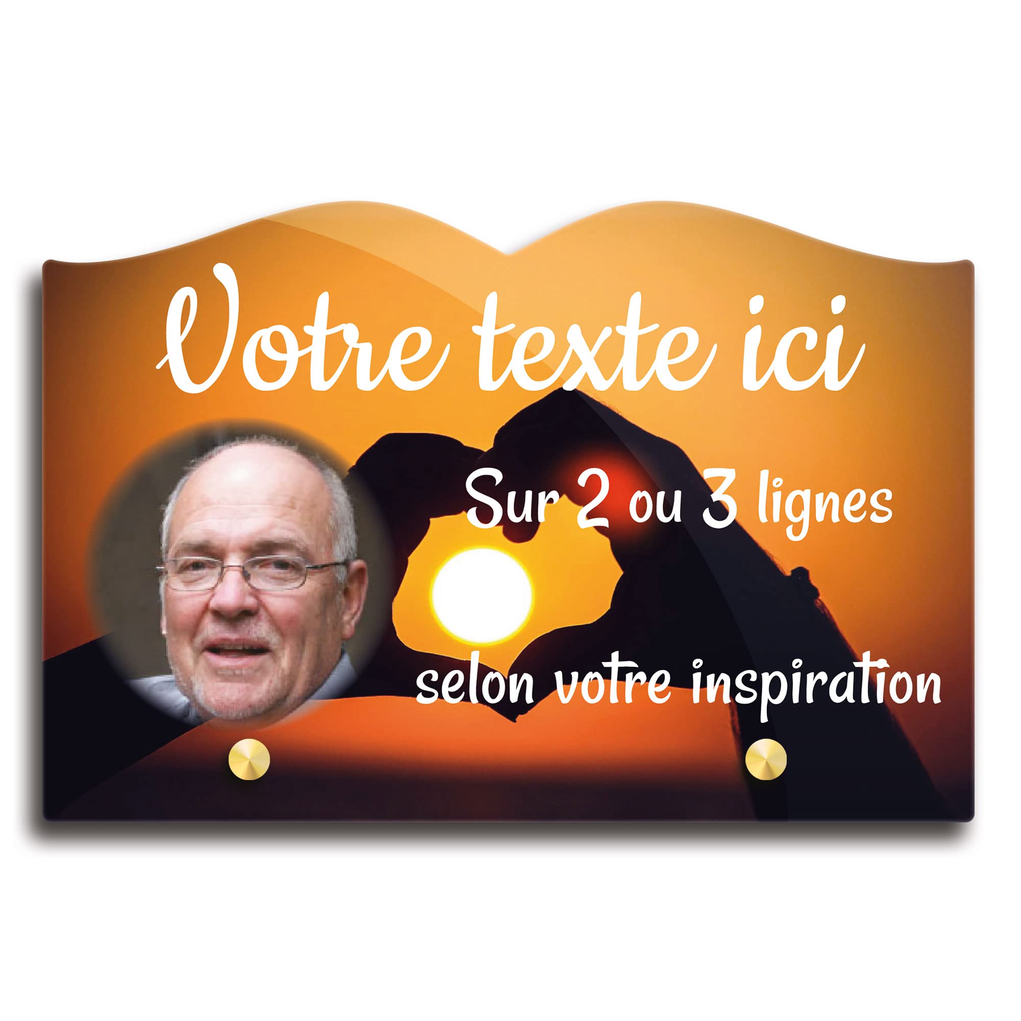 Targa Funeraria Libro Con Foto Personalizzabile In Plexi, Motivo Cuore
