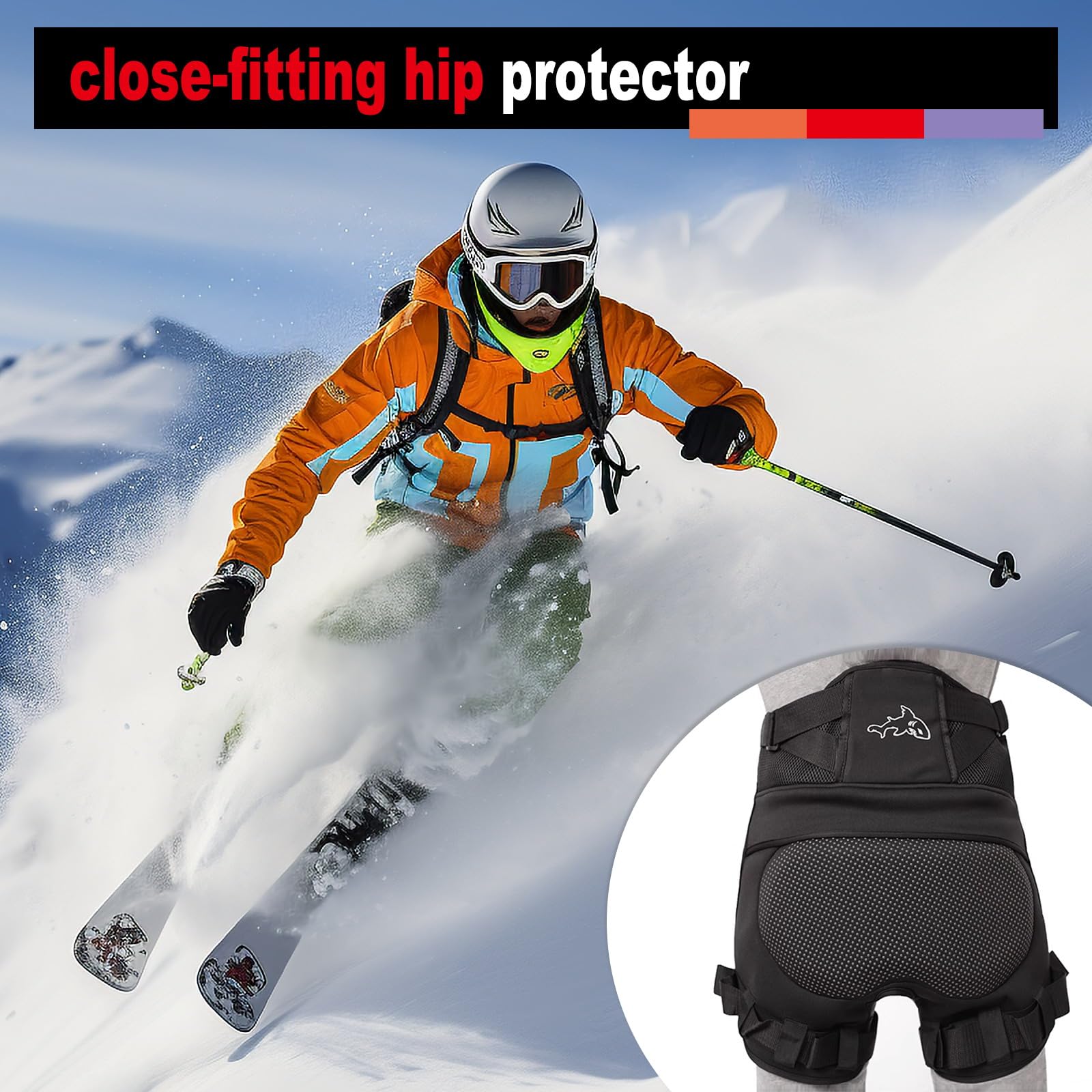 Gepolsterte Schutz-Shorts, Protektorenhose für Kinder/Jugend/Erwachsene, 3D Gepolsterte Shorts für Skateboarden, Snowboarden, Skaten, Rollschuhlaufen und Radfahren (L(75-100kg))