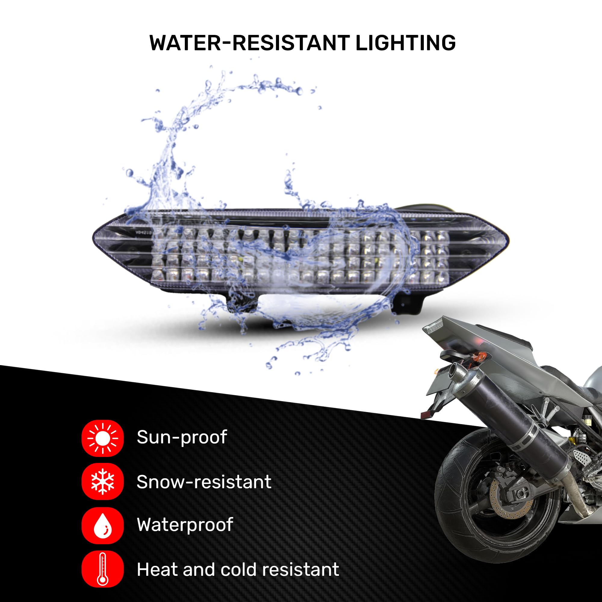 Światło Stop LED zintegrowane kierunkowskazy kompatybilne z YZF R1 2002/2003 & Quad Raptor 700 (dym)