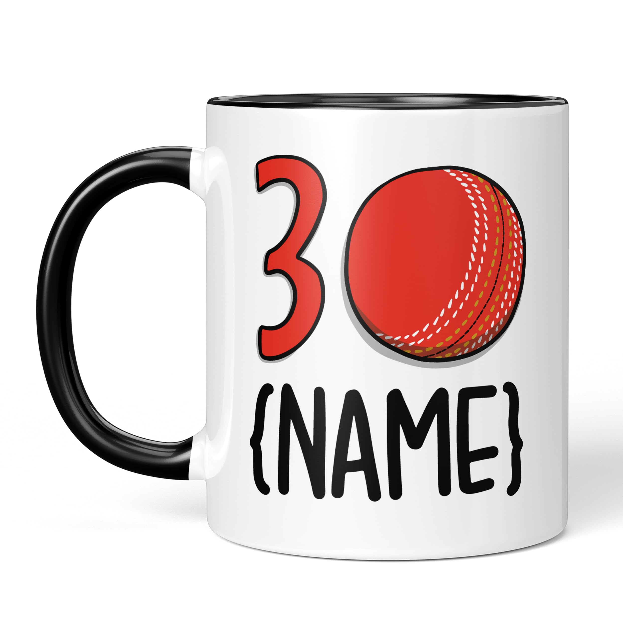 TeePee Creations Cricket 30th Birthday Gift, for Husband, for Brother, for Boyfriend, Personalised, Cricket Fan Mug (30th)