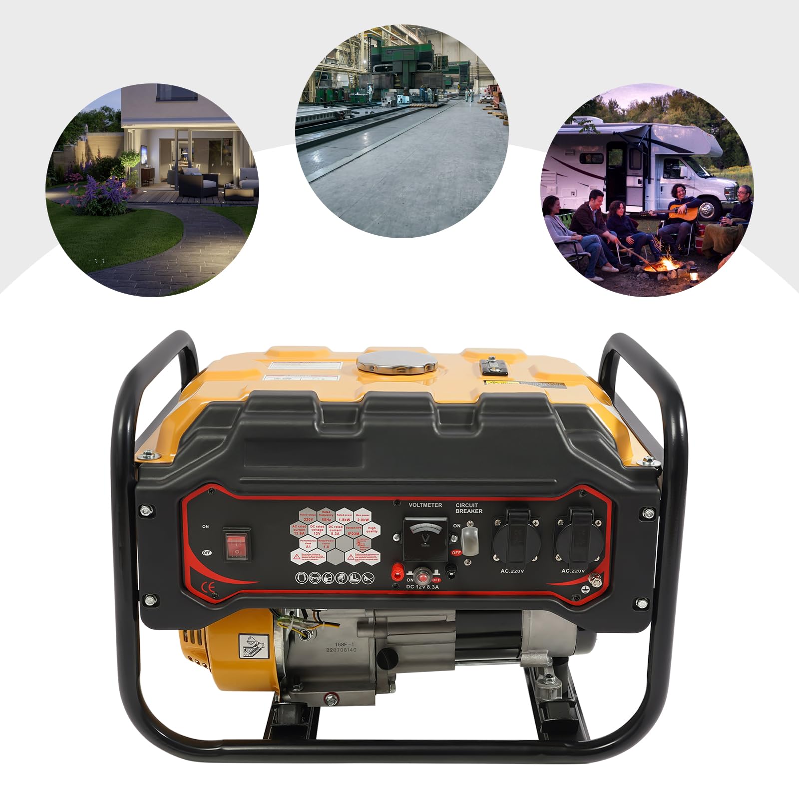Générateur de courant à essence 2000 W, 6,5 CV, générateur 4 temps