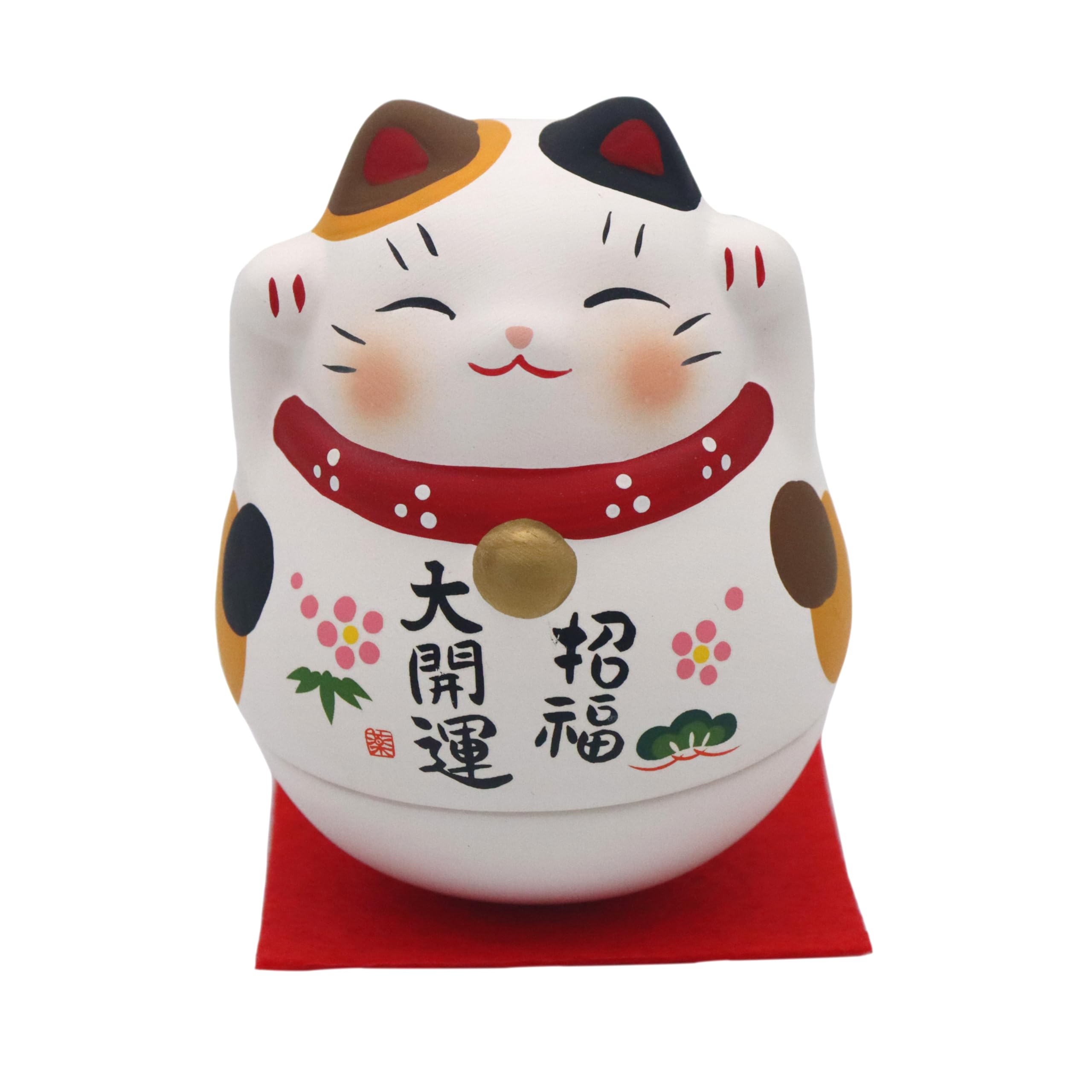 【Amazon.co.jp Exclusive】Yakushi Kiln Maneki Neko Standing Up Large Good Luck Cat (MIKE) (Luck Sticker Included) : Home & Kitchen