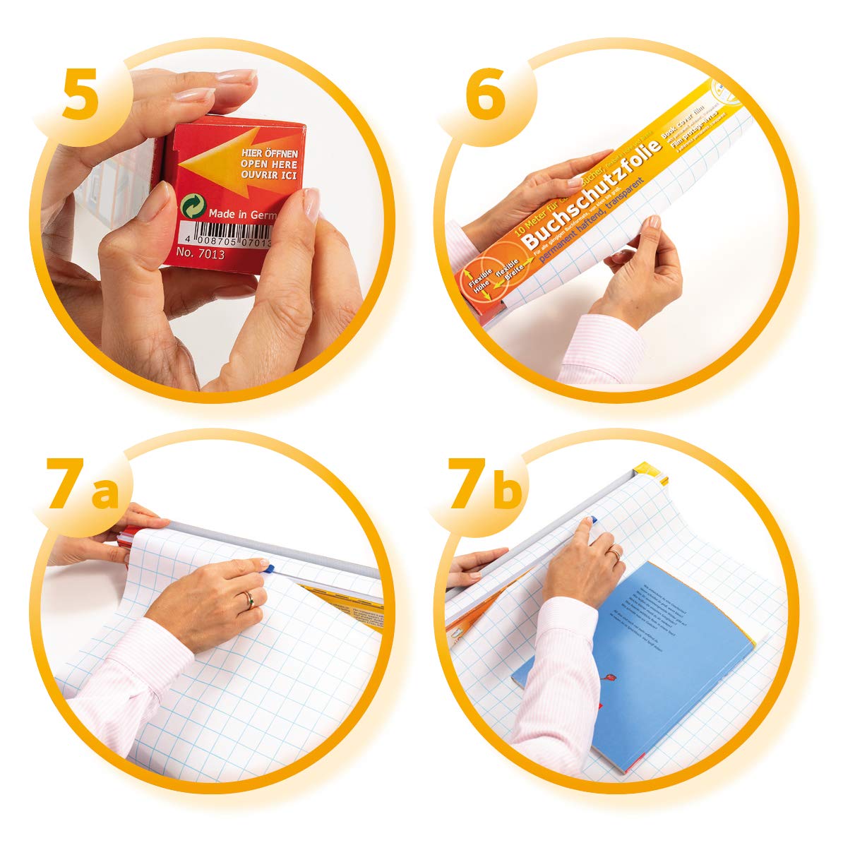 Pellicola Protettiva Per Libri - 10m X 40cm Con Coperchio - Adesivo Trasparente - Foto 11