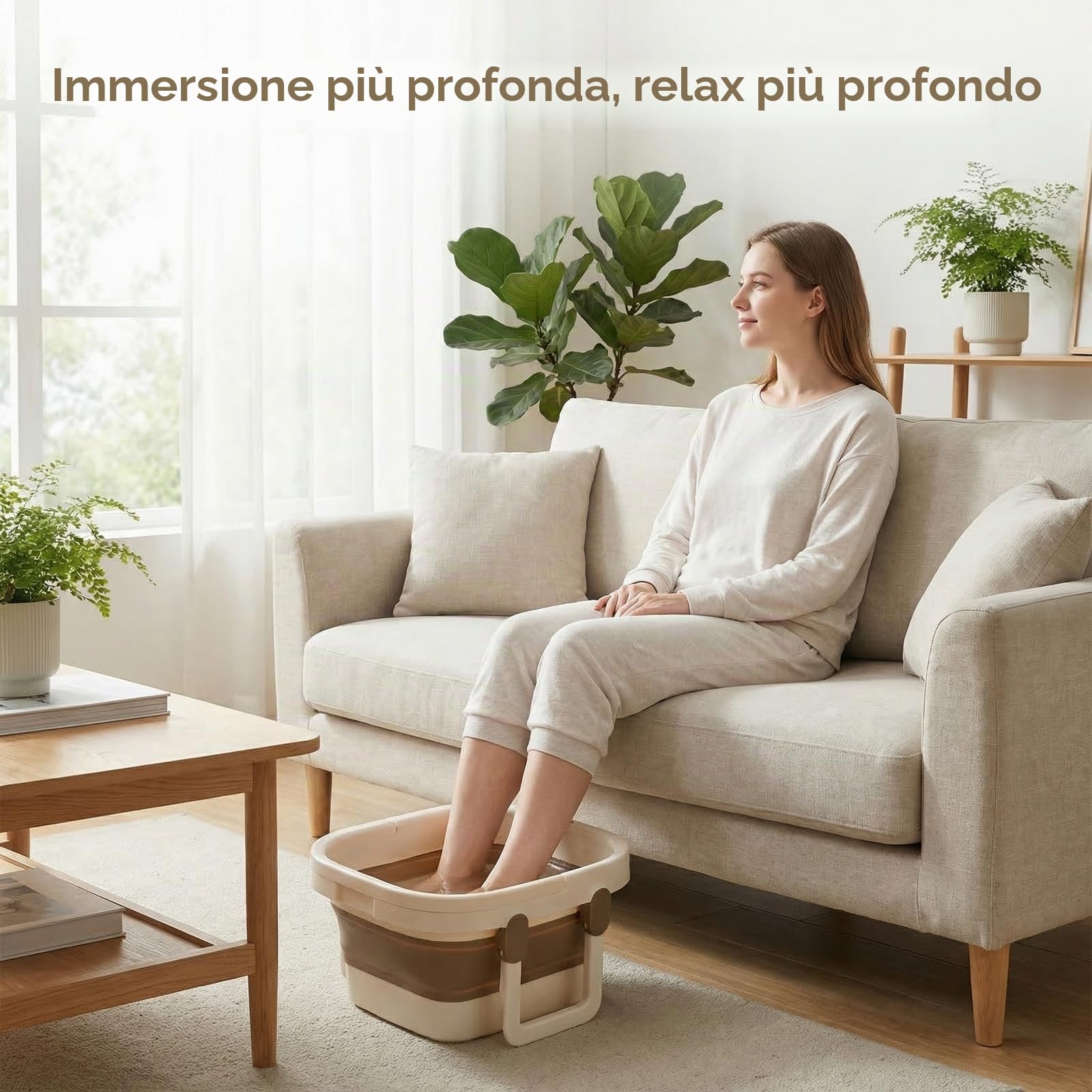Bacinella Pieghevole, Pediluvio con Struttura di Supporto Rinforzata, Bacinella Pediluvio con Noduli Massaggianti e Maniglia, Vaschetta Pedicure, per Relax, Pediluvi, Cura Piedi, Bucato