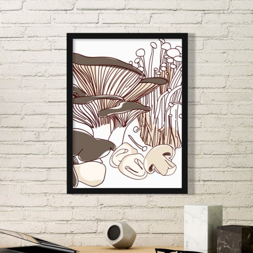 Illustration de Plats délicieux Cadre Photo Noir Estampe Murale Petit Format DIYthinker