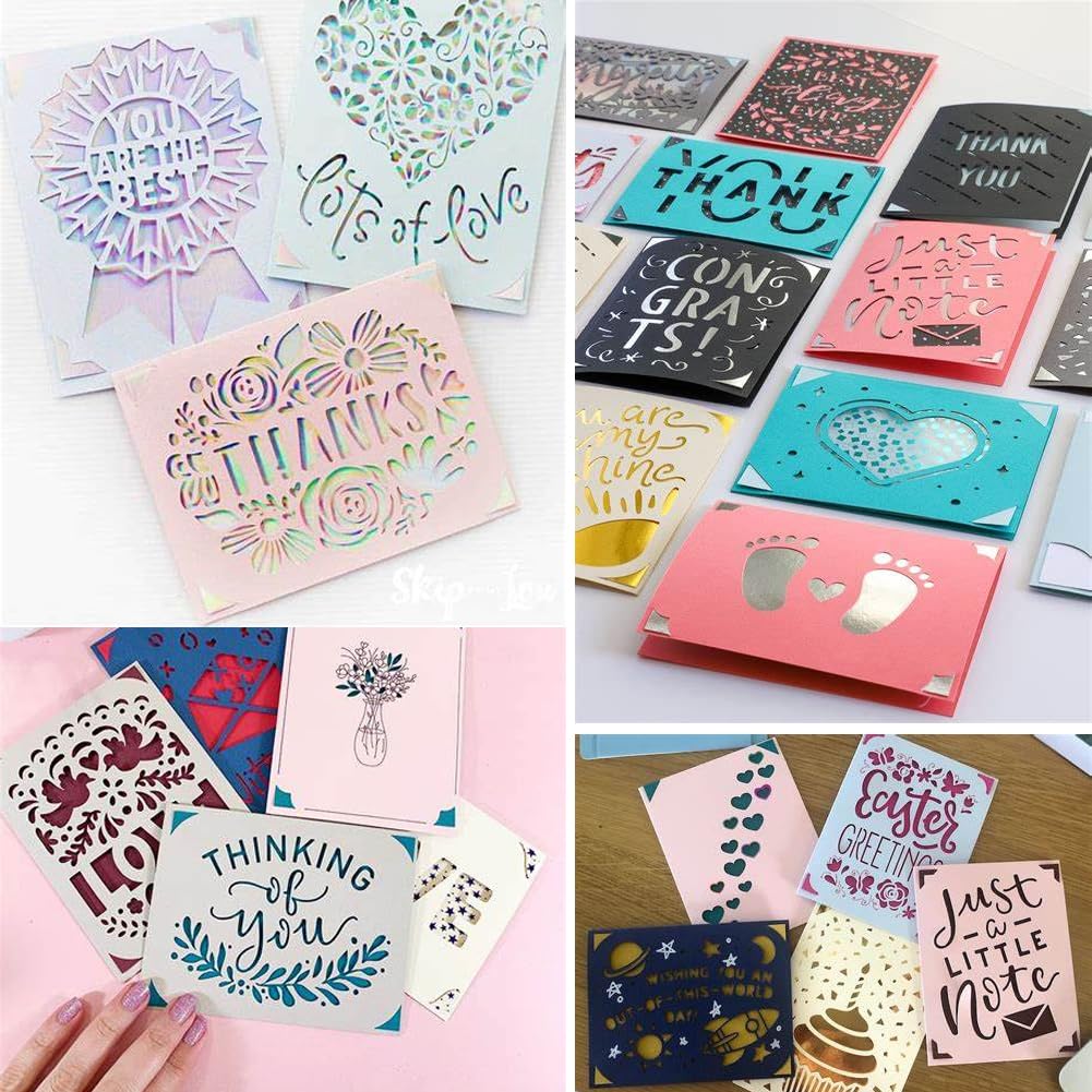 Insert Cards für Cricut Joy – 12 Pack DIY Biglietti fai da te con biglietti, inserti, buste, kit fai da te per la creazione di biglietti in pochi minuti, utilizzo con Cricut Card Matte, stile 2