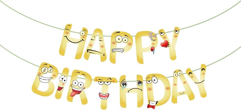 Amazon Co Jp Happy Birthdayバンティングバナー 絵文字バナー パーティーデコレーション用 おもちゃ Amazon Co Jp Happy Birthdayバンティングバナー 絵文字バナー パーティーデコレーション用 おもちゃ